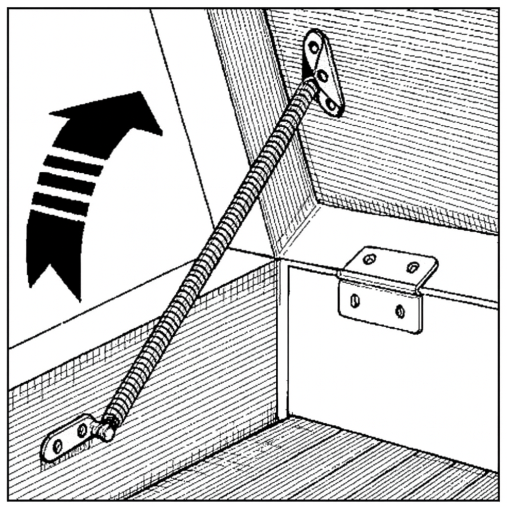 Osculati Lukenfeder mit U-Halter, 220 x 10,6 mm