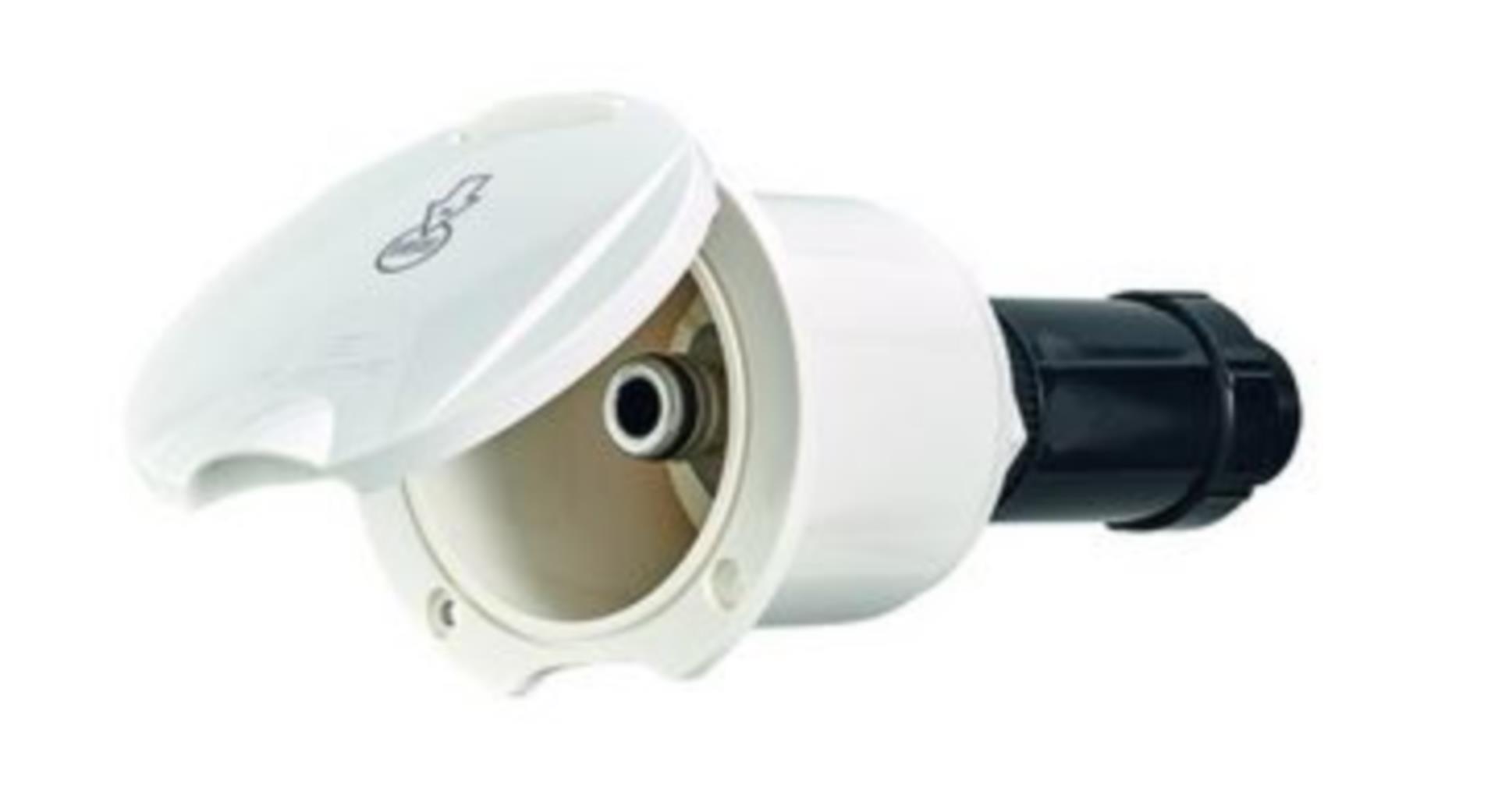 Osculati Frischwasser Landanschluß, weiß gerader Anschluss