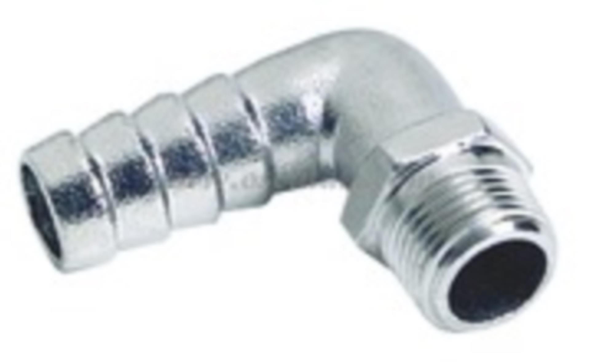 Osculati Schlauchanschluss Edelstahl Außengewinde gebogen 90° 3/8 ", 15 mm