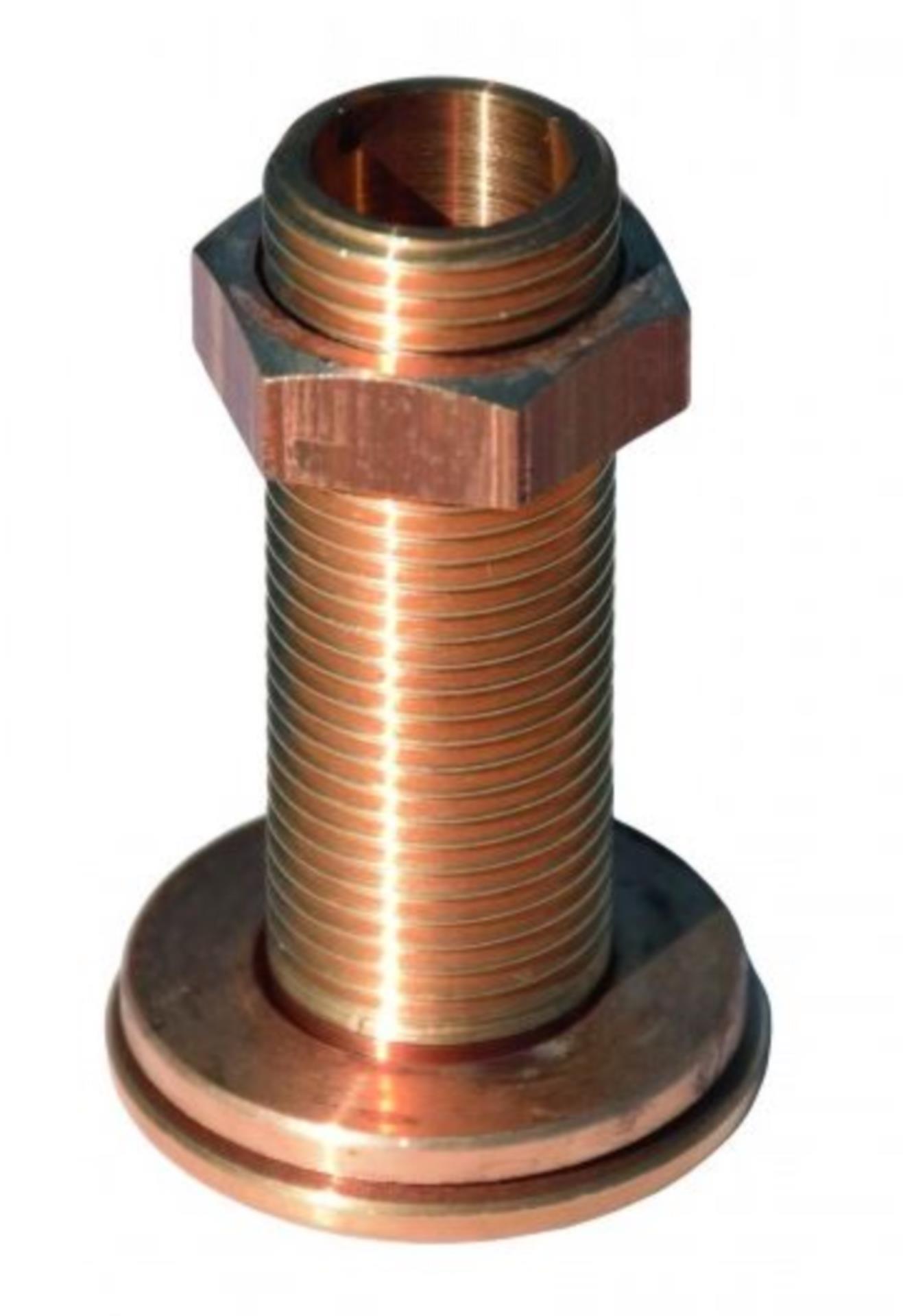 Borddurchlass außen bündig CR Messing 1 1/4"