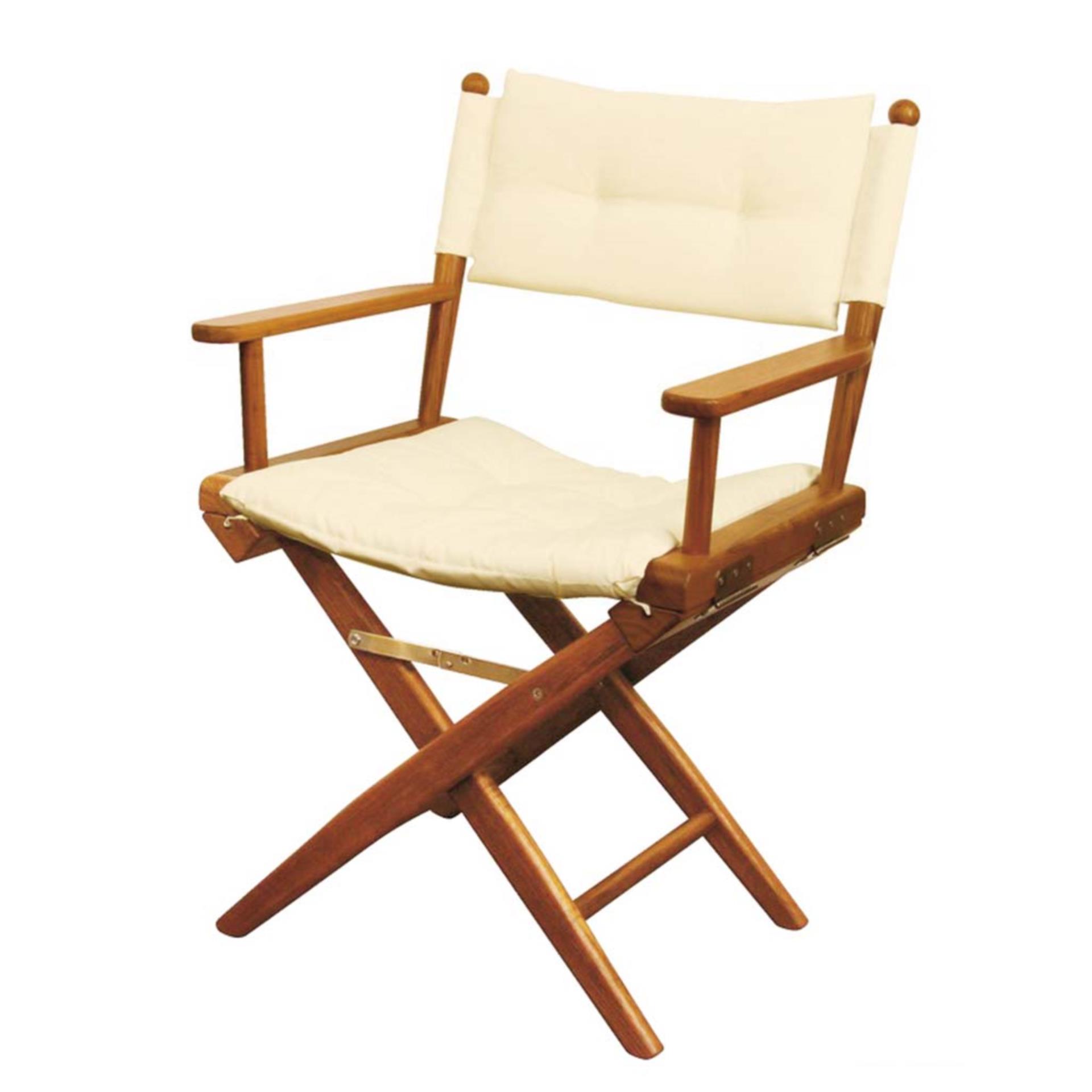 ARC Marine Teak Stuhl einfarbig, Sand lackiert Edelstahl Beschläge