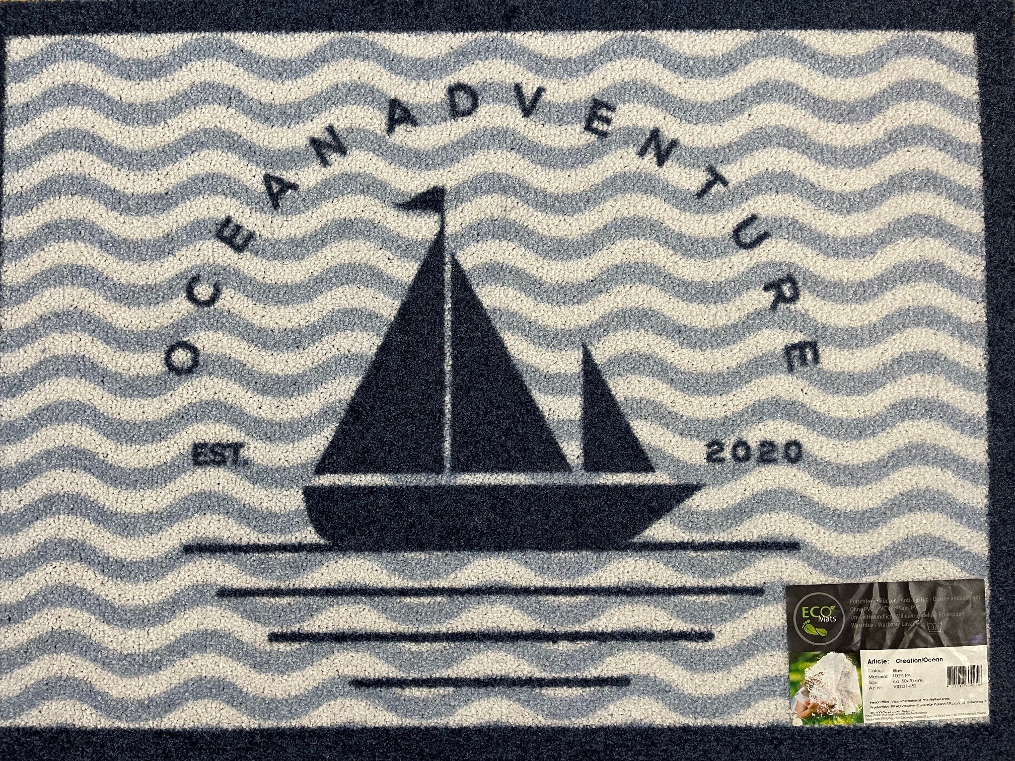 Knutzen Fussmatte Ocean Adventure blau 70 x 50 cm