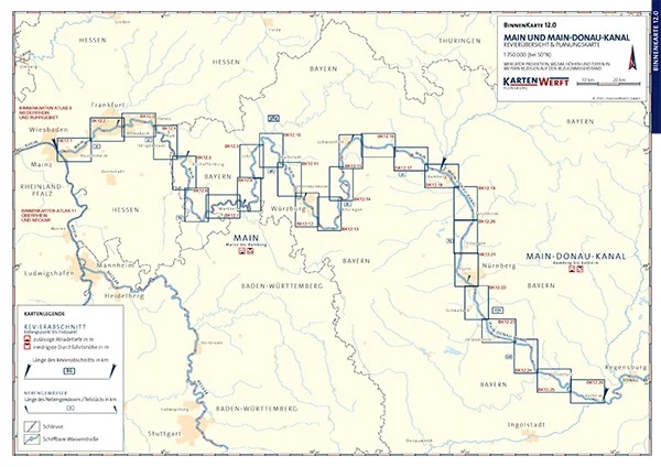Kartenwerft Binnen Atlas 12, Main und Main-Donau-Kanal
