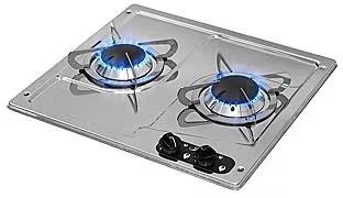CAN PC1322 Gaskochfeld Edelstahl, 2-flammig 