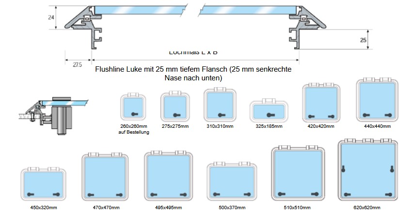 Gebo Flush Line Luke Lochmaß 420 x 420mm