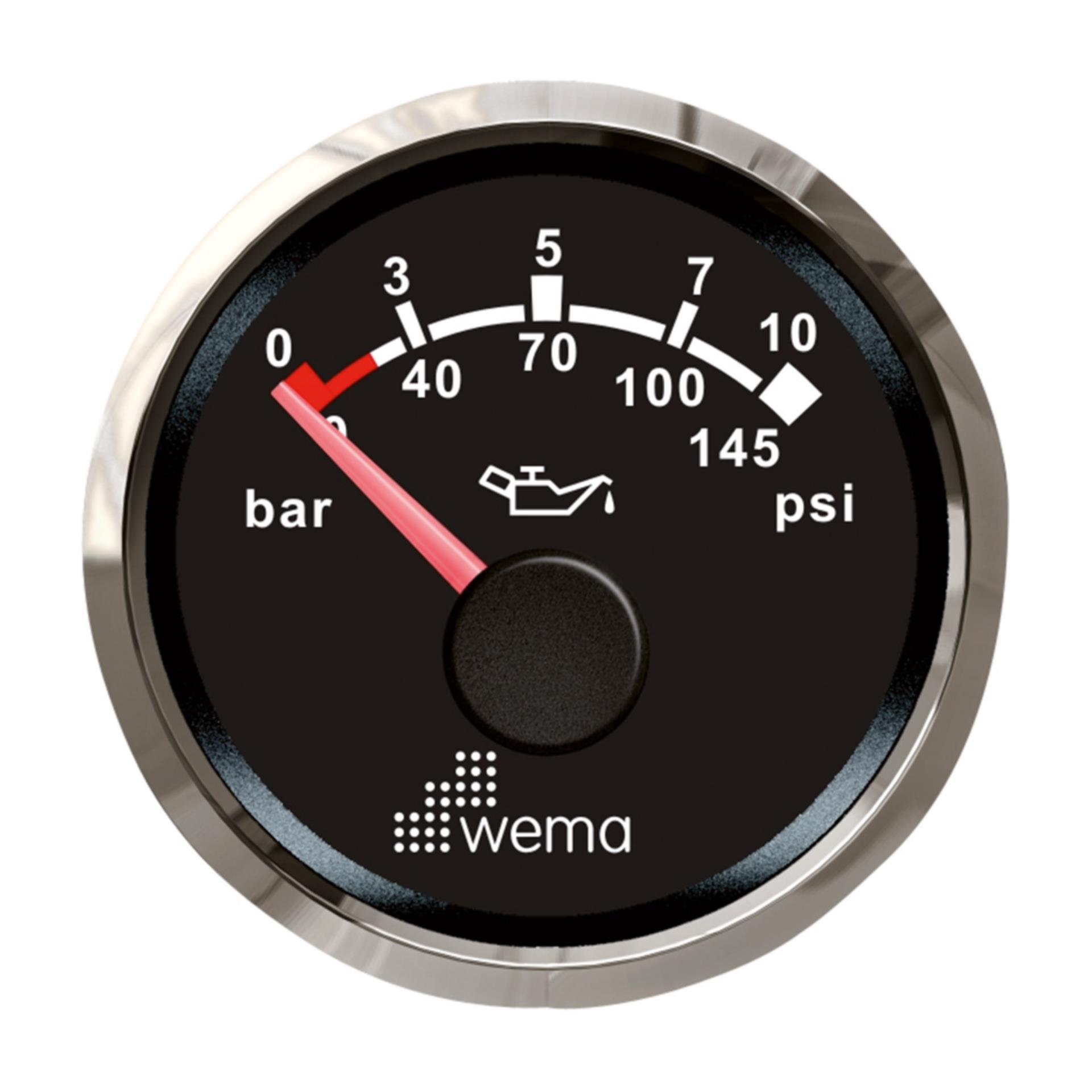 Wema Anzeige NMEA2000 Öldruck 12V schwarz 
