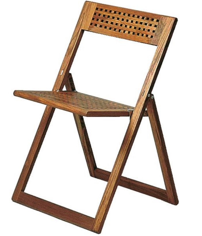 Roca Teakstuhl geölt mit Grätingmuster