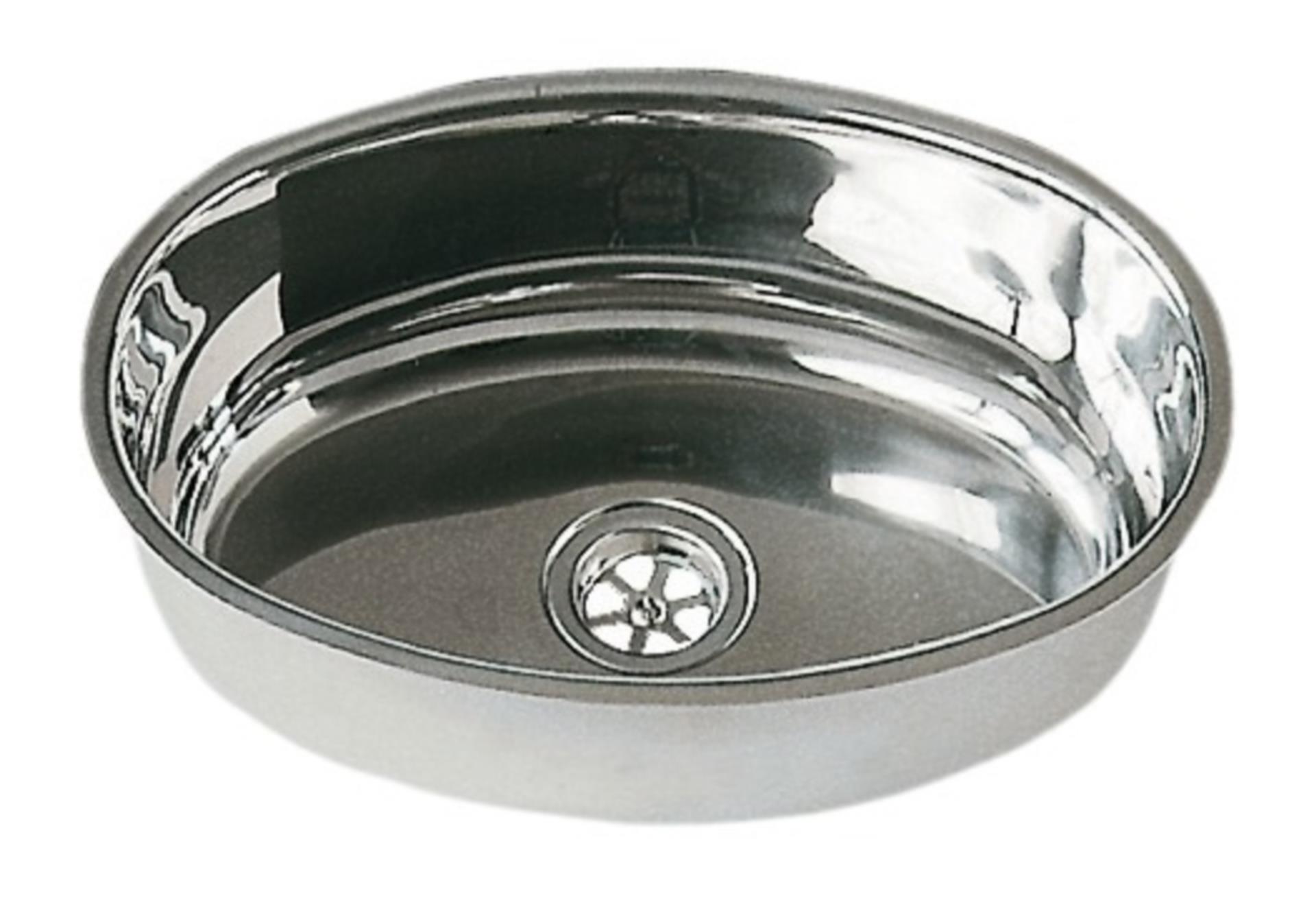 Spüle Edelstahl oval, 265 x 390 mm