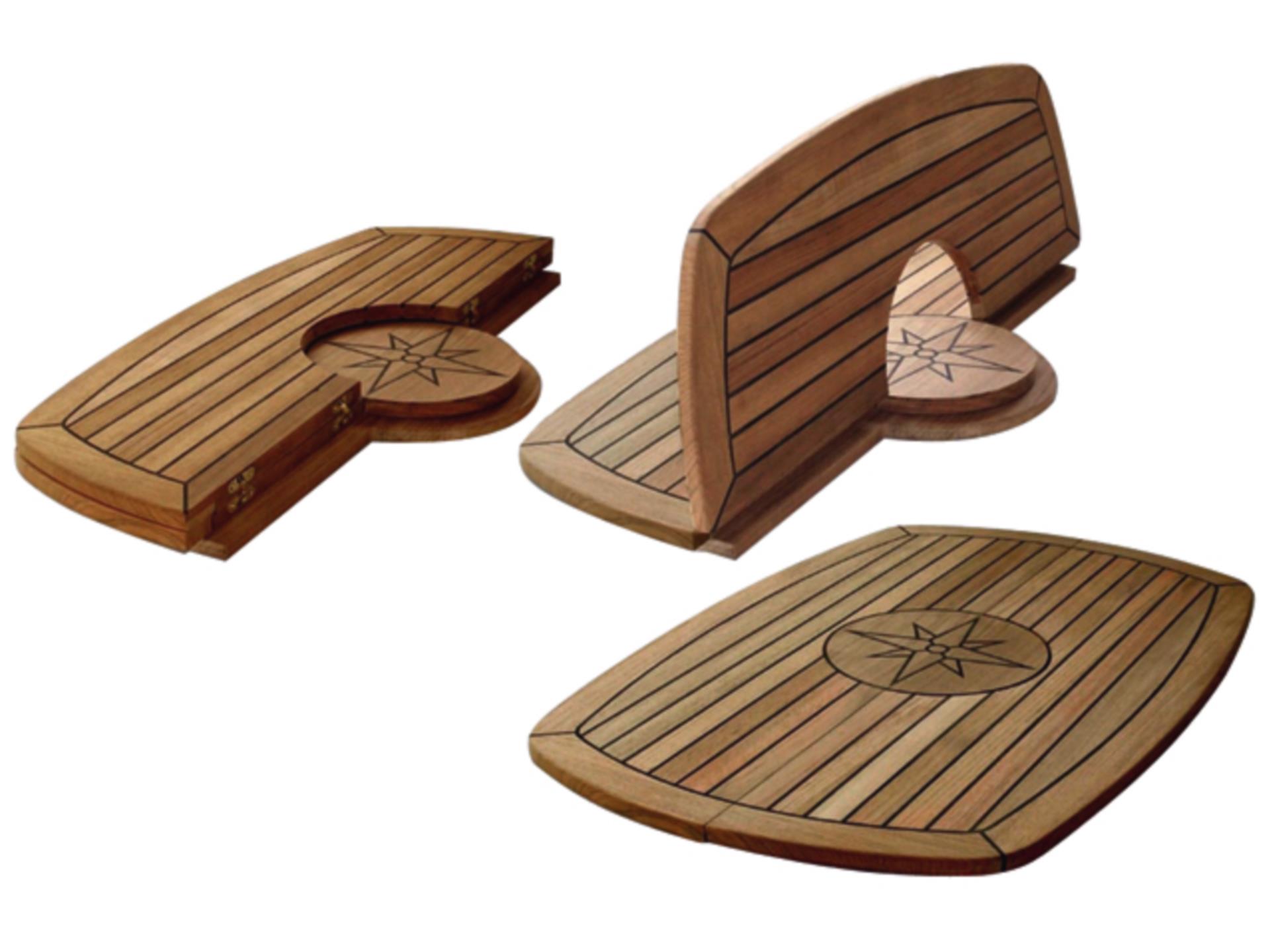 Talamex Teak Tischplatte mit Stern Circle, 61 x 94 cm