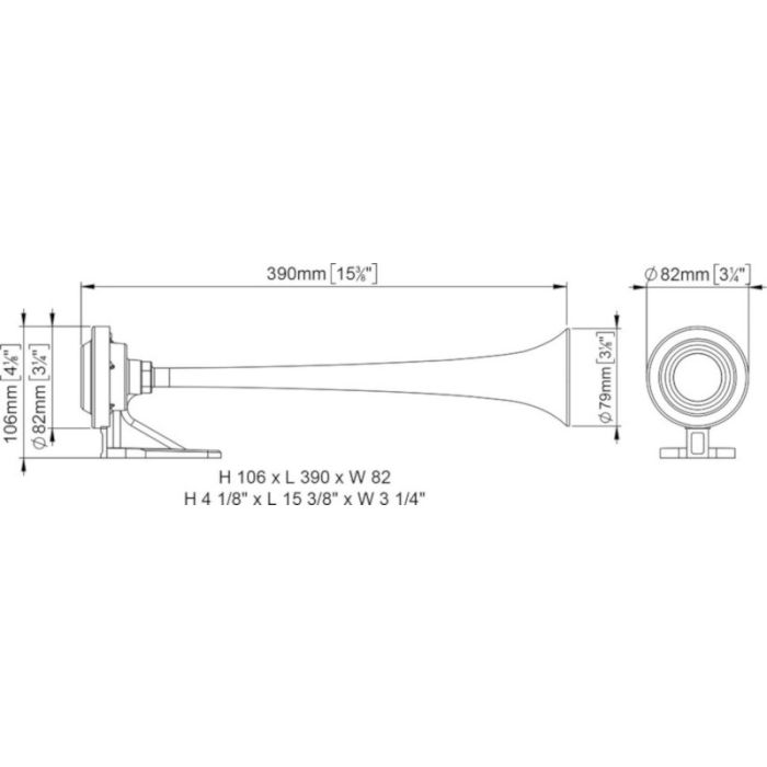 Marco Kompressorhorn 12 V, Short