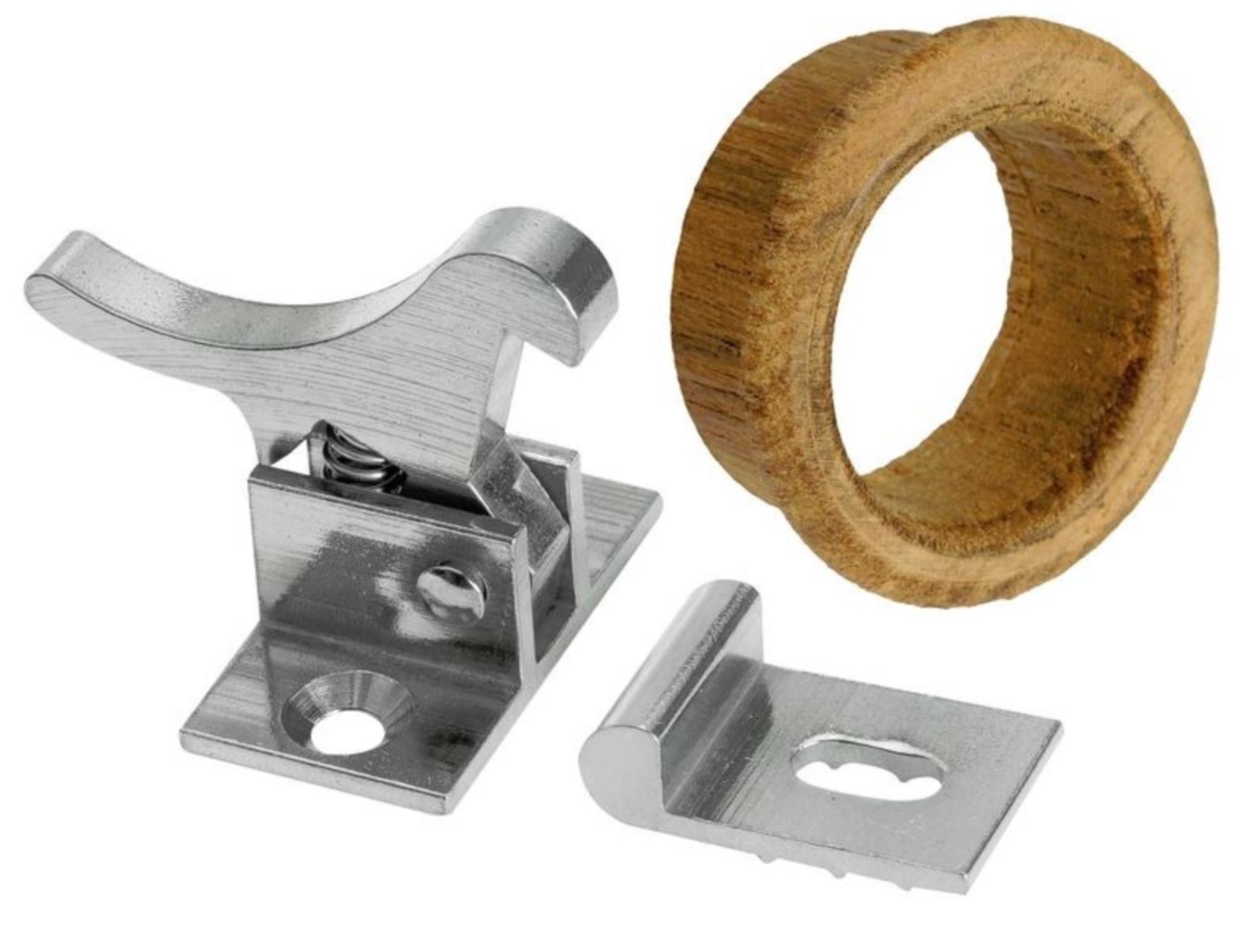 Osculati Fingerschnapper Messing mit Gegenplatte & Teakring