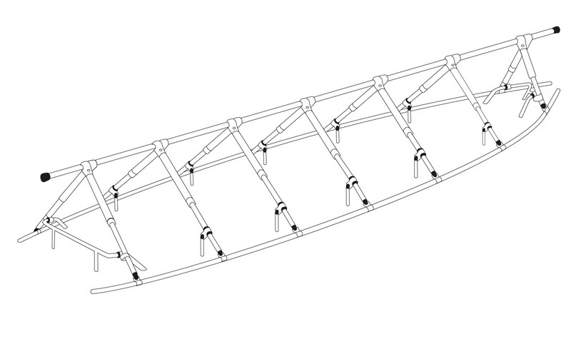 NOA Decksgestell Überhanggestell für Abdeckplanen, Schiffe 12 Meter/1