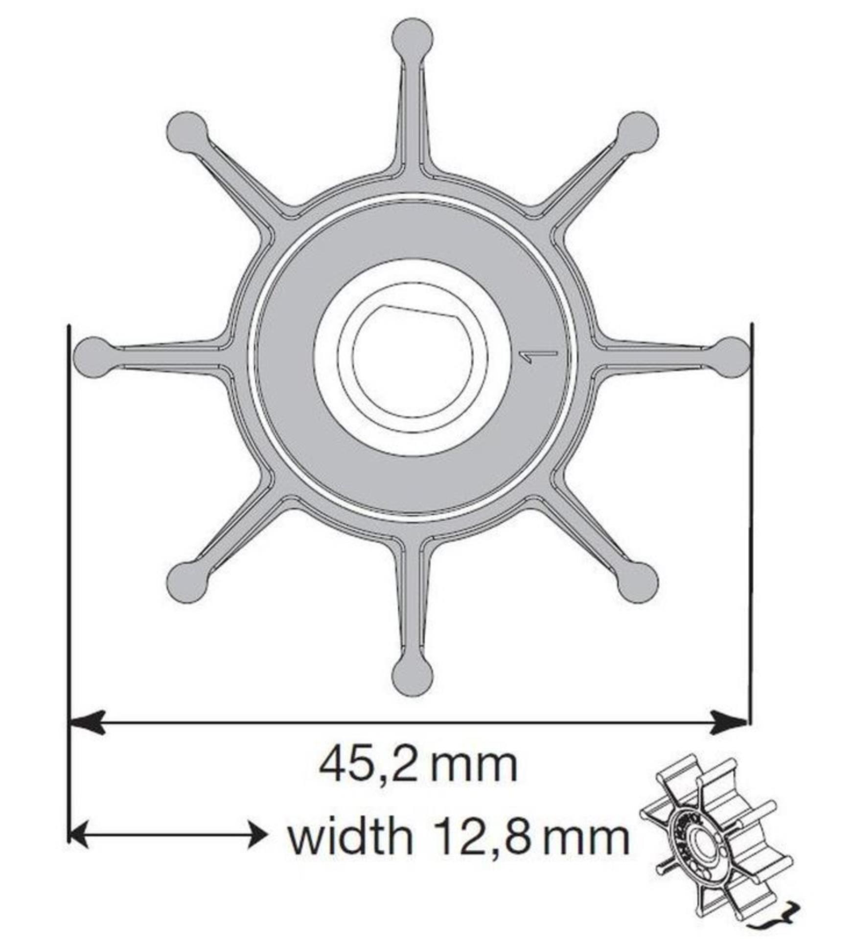 Johnson Impeller für Pumpe TA3P10 (09-1052S-9) Johnson Impeller für Pumpe TA3P10 (09-1052S-9)