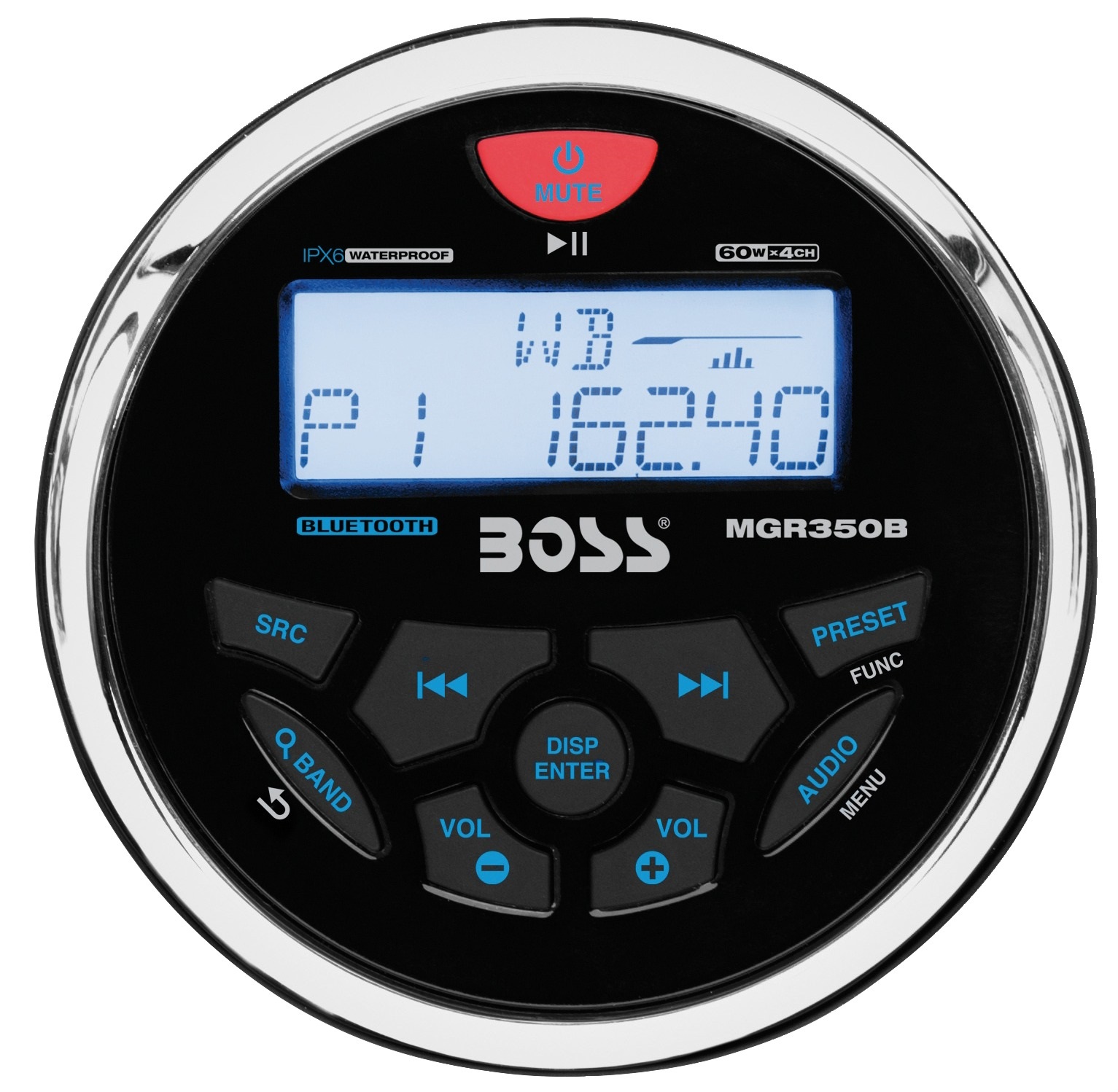 Boss Audio BOSS MGR350B Amaturenbrett Radio im Set mit 2 weißen Lautsprecher