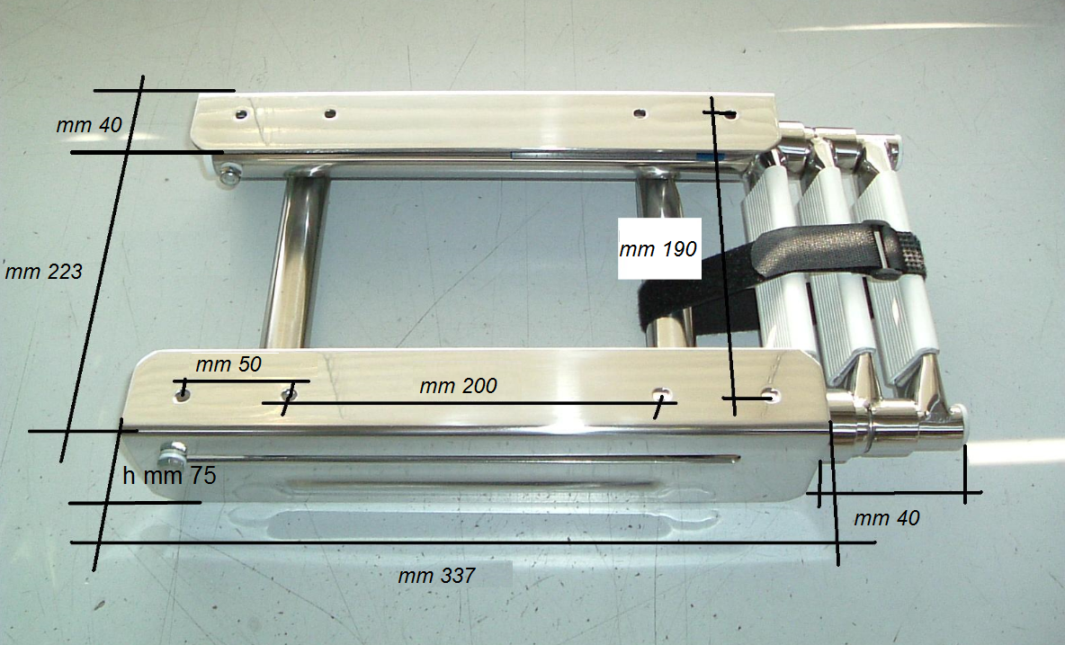 Osculati Kassetten Badeleiter 4 Stufen, 405 x 300 mm