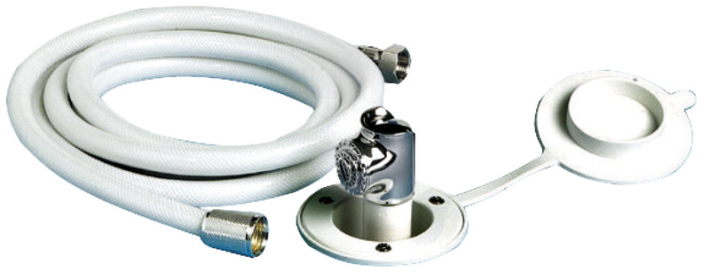Osculati Dusch Set Sockel weiß, Schlauch 2,5 Meter