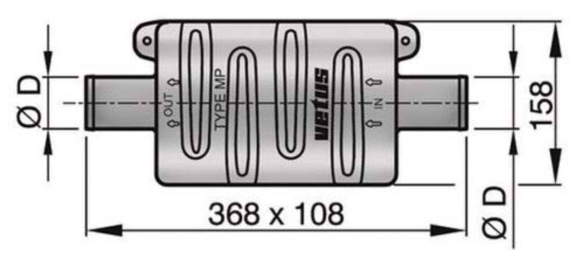 Vetus Kunststoff Schalldämpfer, MP40