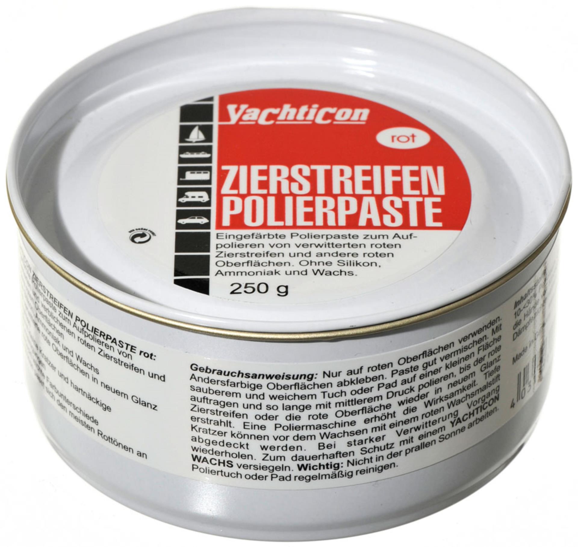 Yachticon Zierstreifen Polierpaste rot, 250 ml