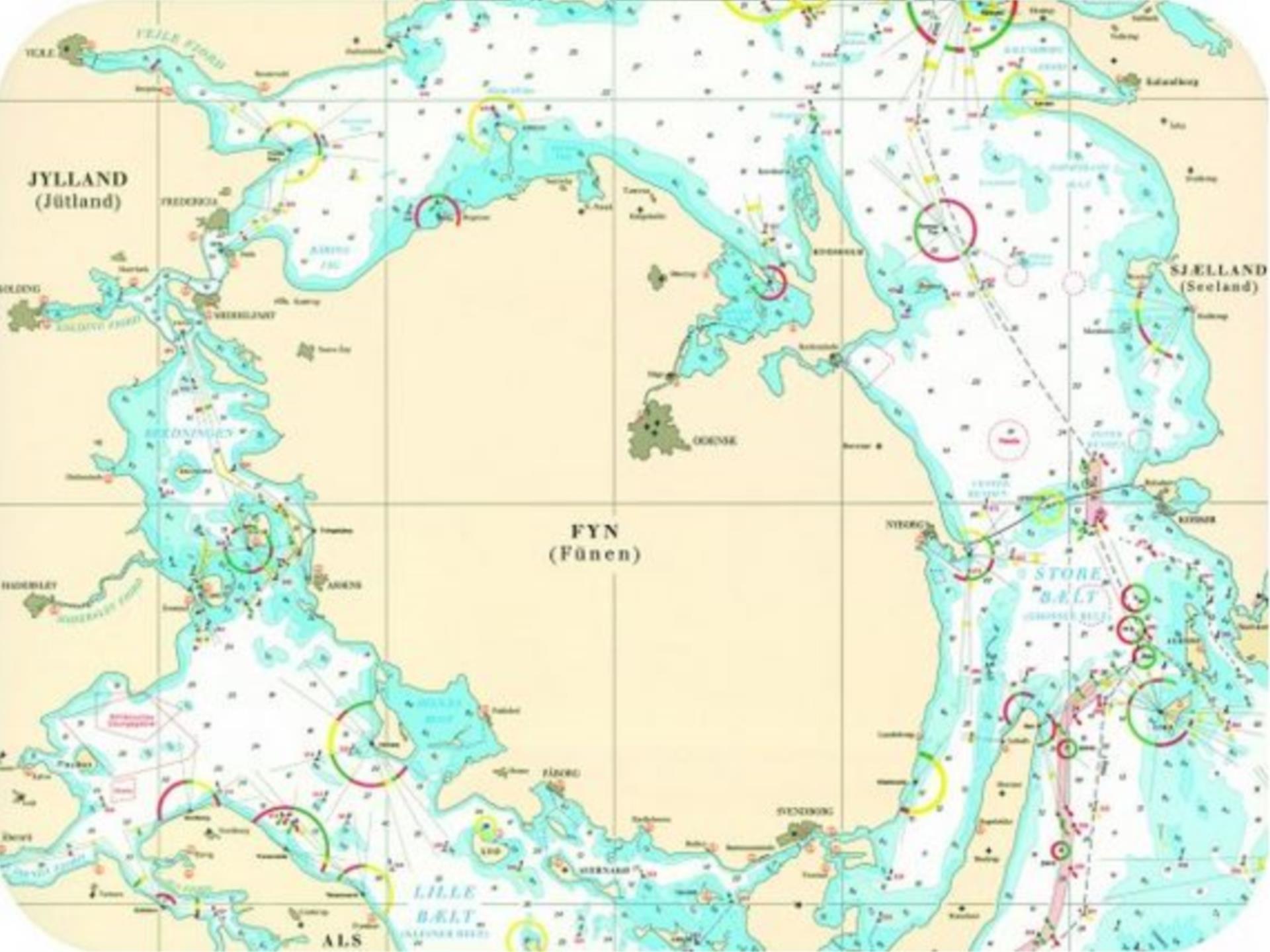 Navyline Seekarten Tischset 400 x 300 mm, Fünen