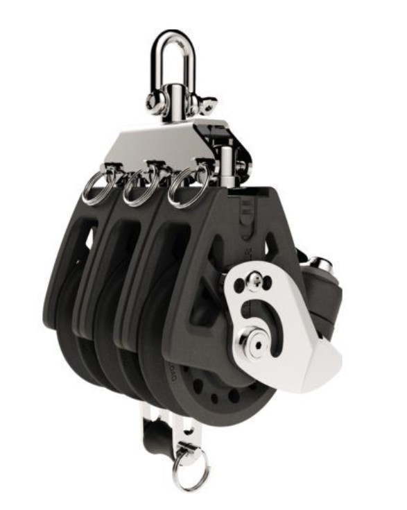 Lewmar Synchro Dreifachblock mit Hundsfott & Klemme, 50 mm