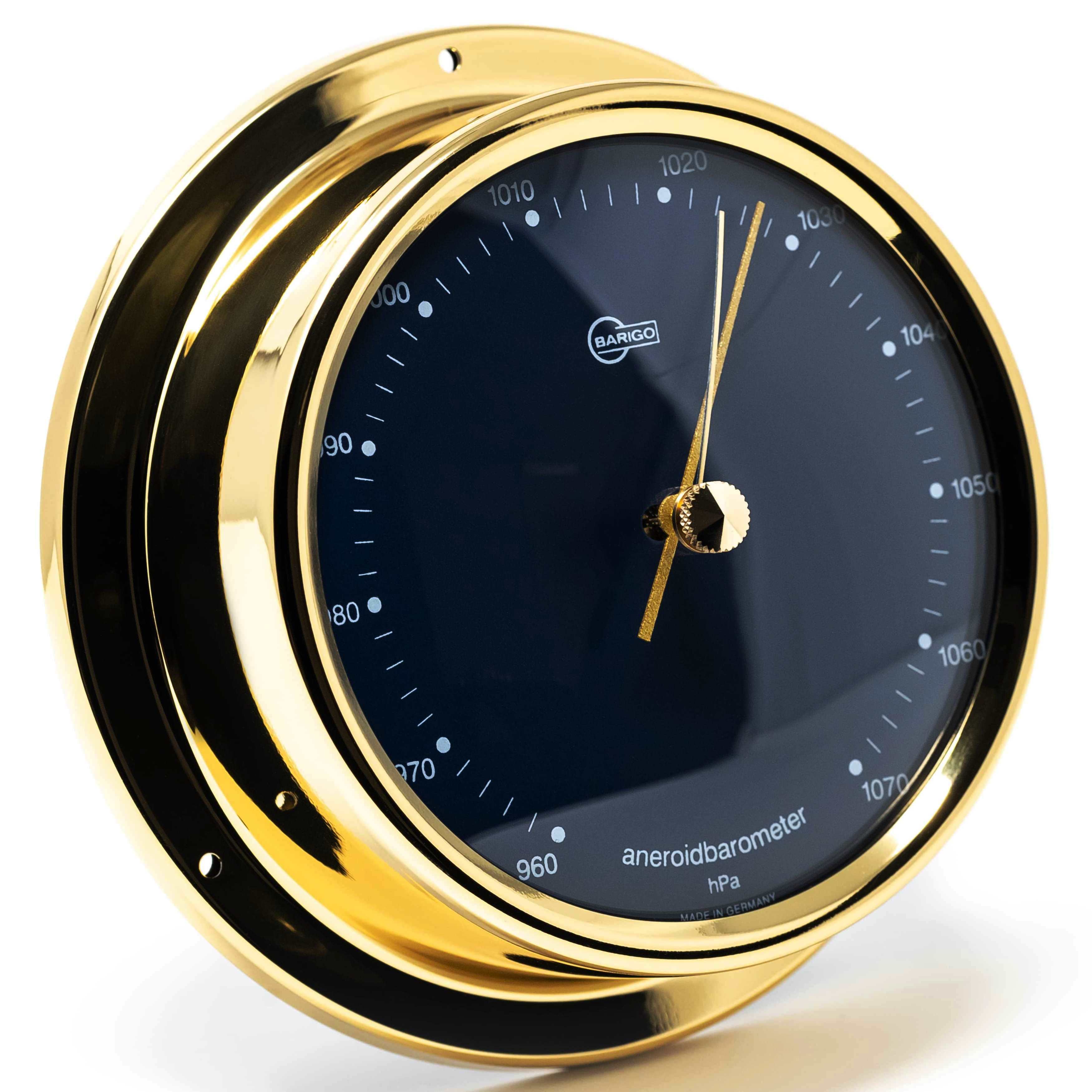 BARIGO 100 Regatta Barometer Messing Blau