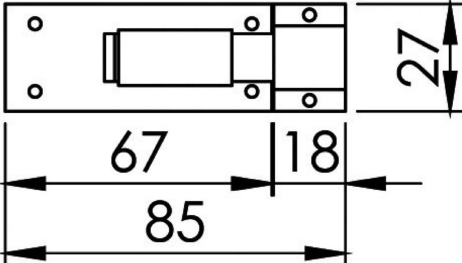 Osculati Flachstahlriegel, 85 x 27 mm Osculati Flachstahlriegel, 85 x 27 mm