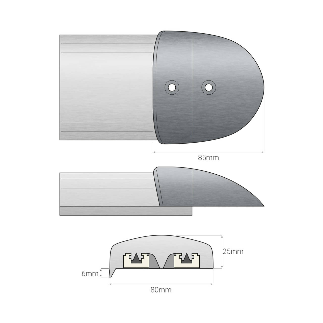 Wilks Scheuerleiste Click 80 mm weiß