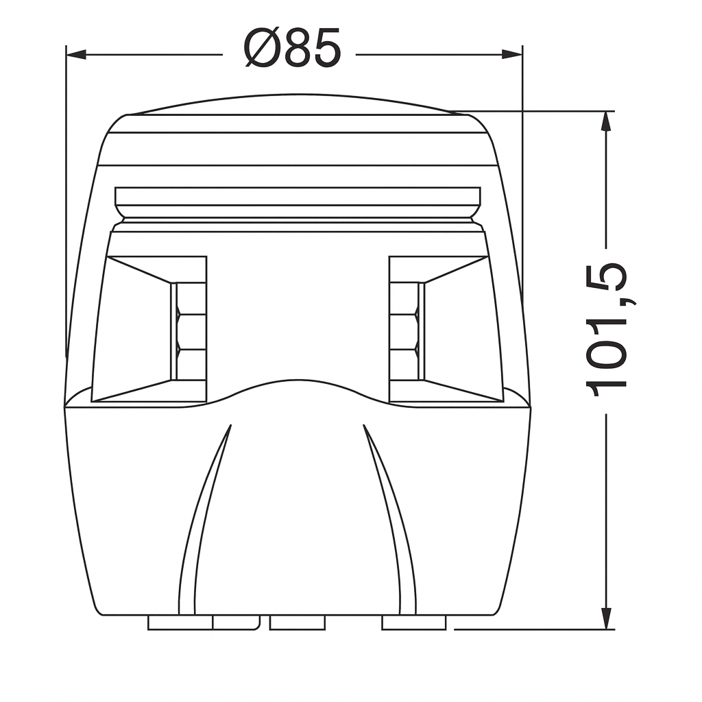 Osculati Sphera IV LED-Topplicht 360°, schwarz