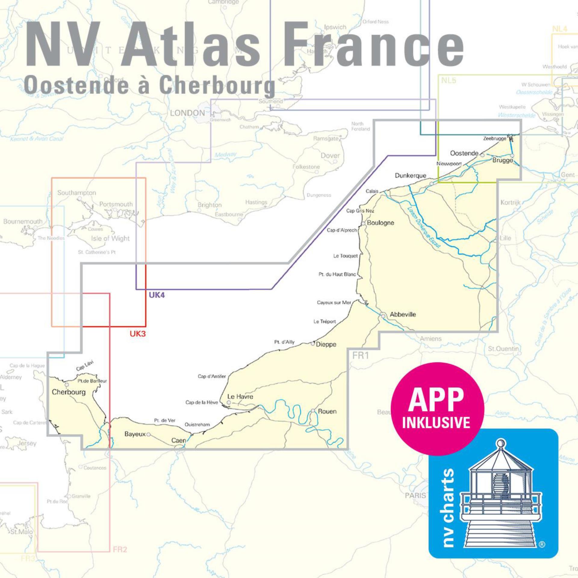 Nautischer Verlag NV Atlas FR1 Oostende - Cherbourg 