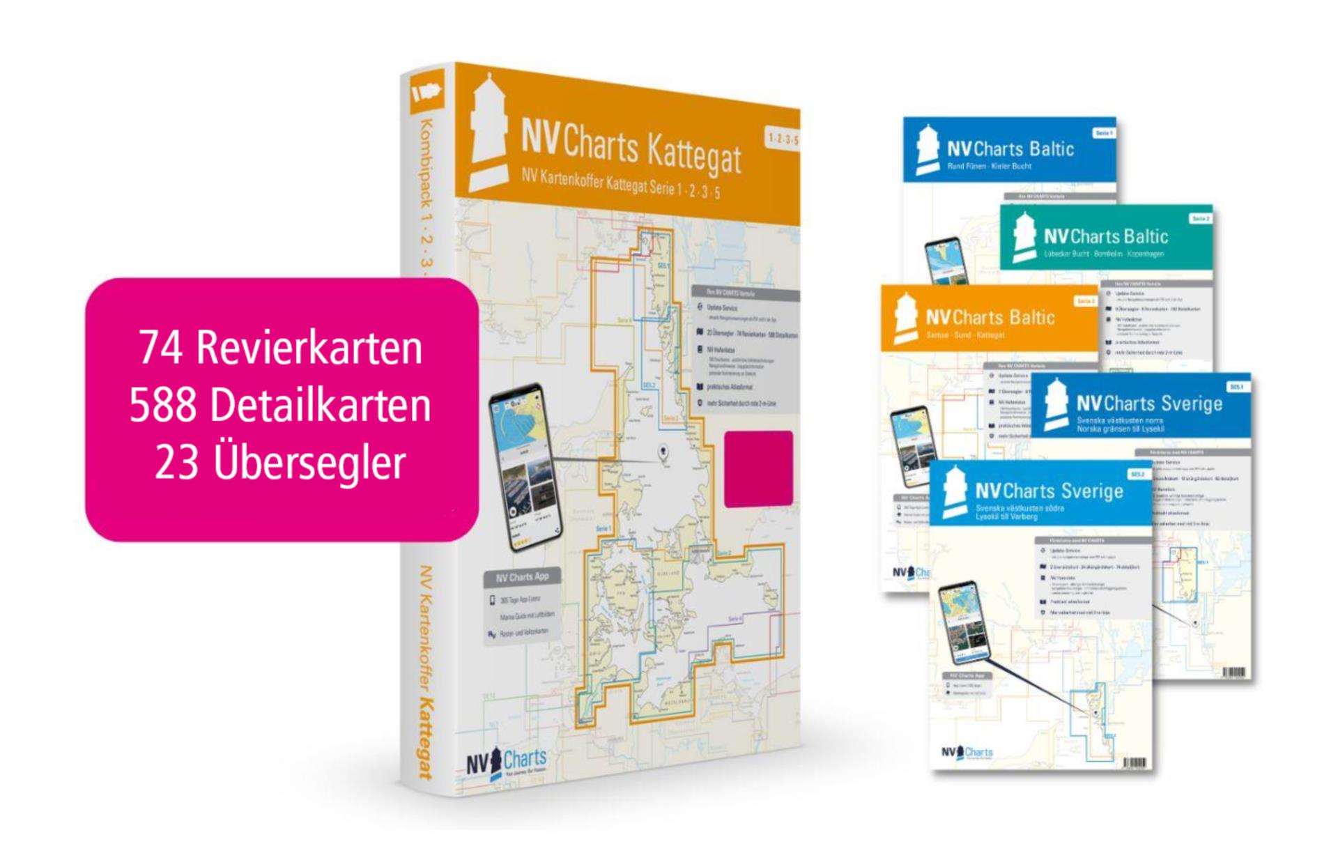 Nautischer Verlag NV Atlas Kartenkoffer Kattegat Serie 1, 2, 3, 5.1, 5.2