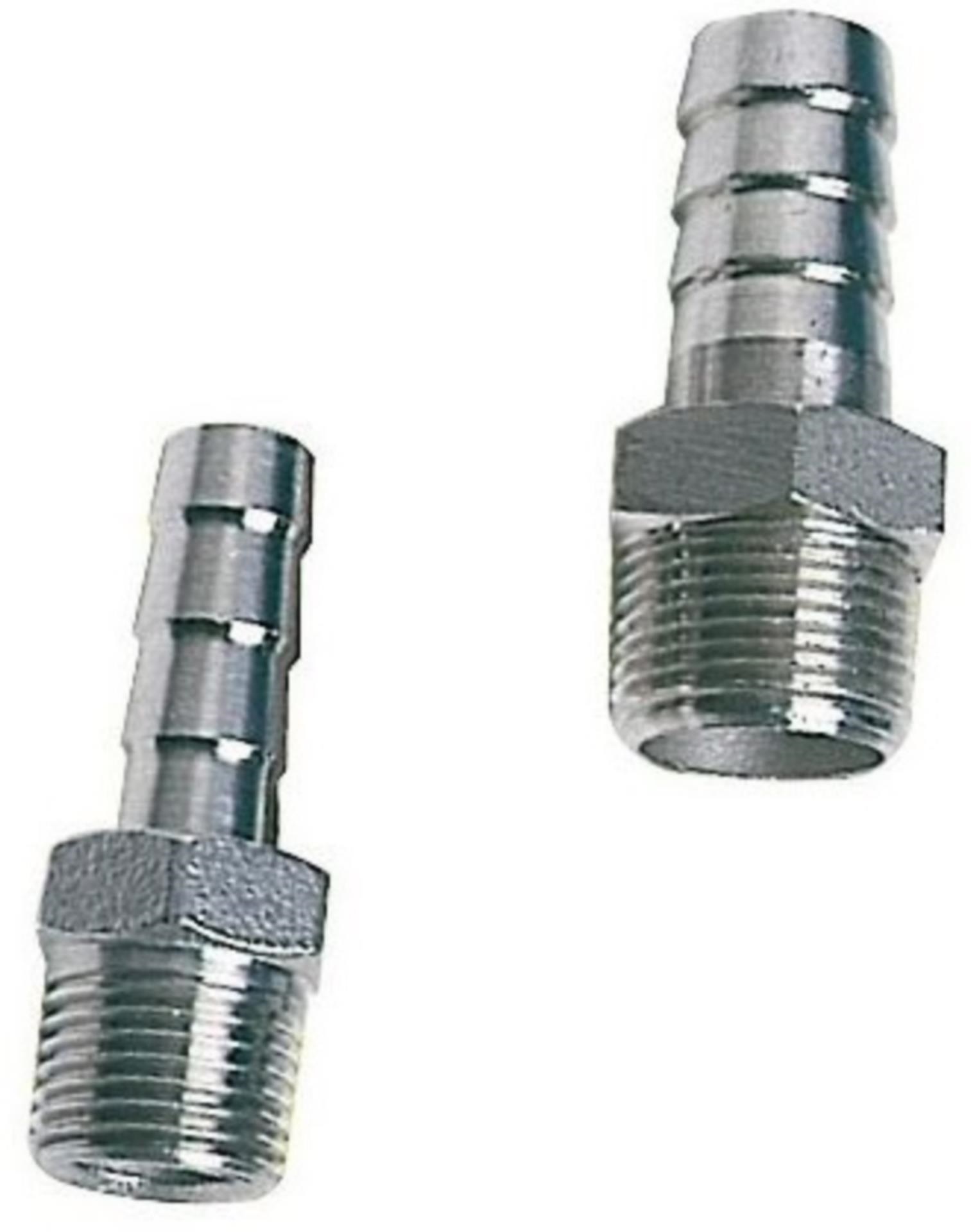 Osculati Schlauchstutzen Edelstahl Außengewinde 3/8 ", 15 mmØ