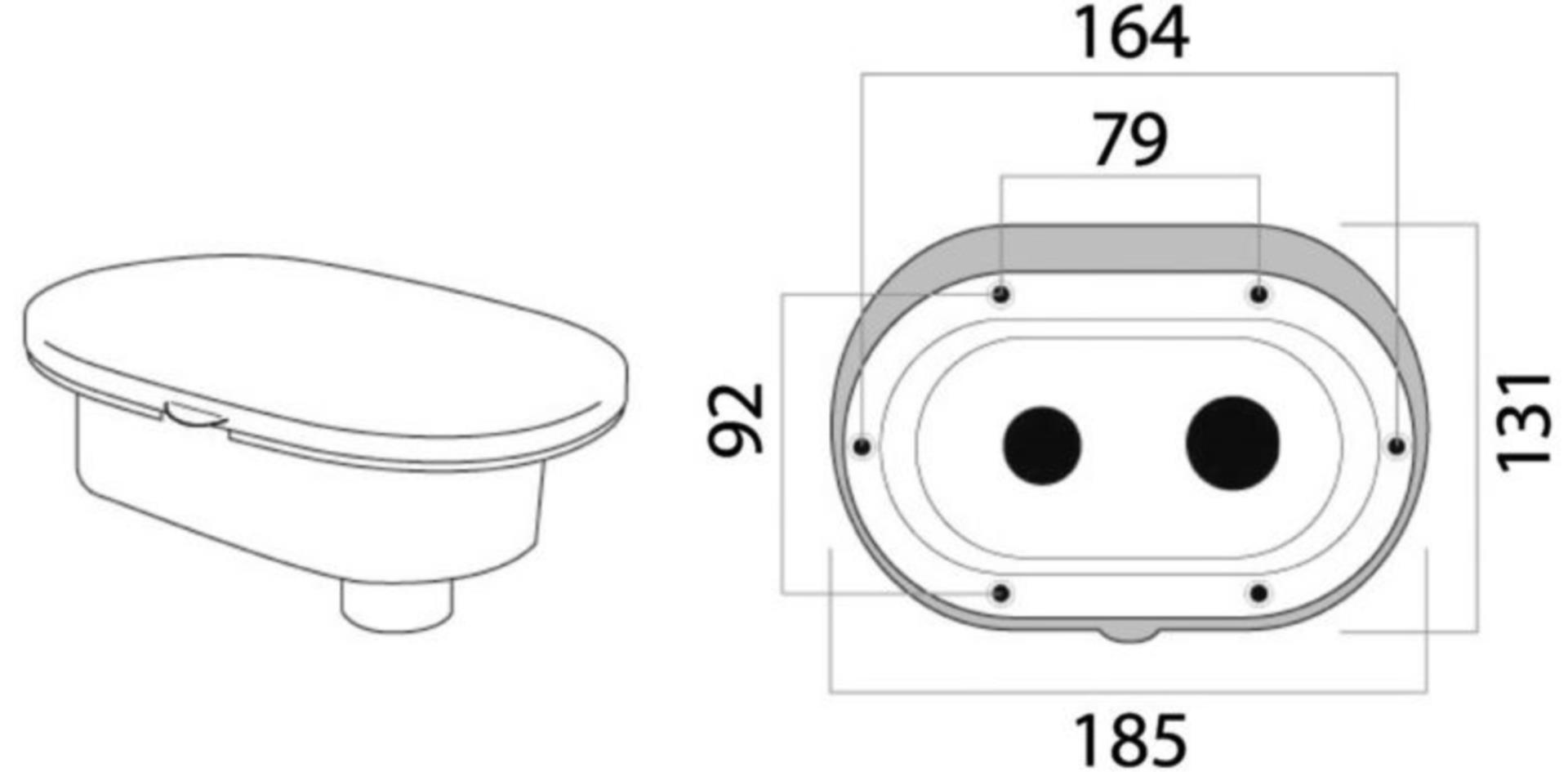 Osculati Cockpitdusche Weiss mit Einbaukasten und Mischer Osculati Cockpitdusche Weiss mit Einbaukasten und Mischer
