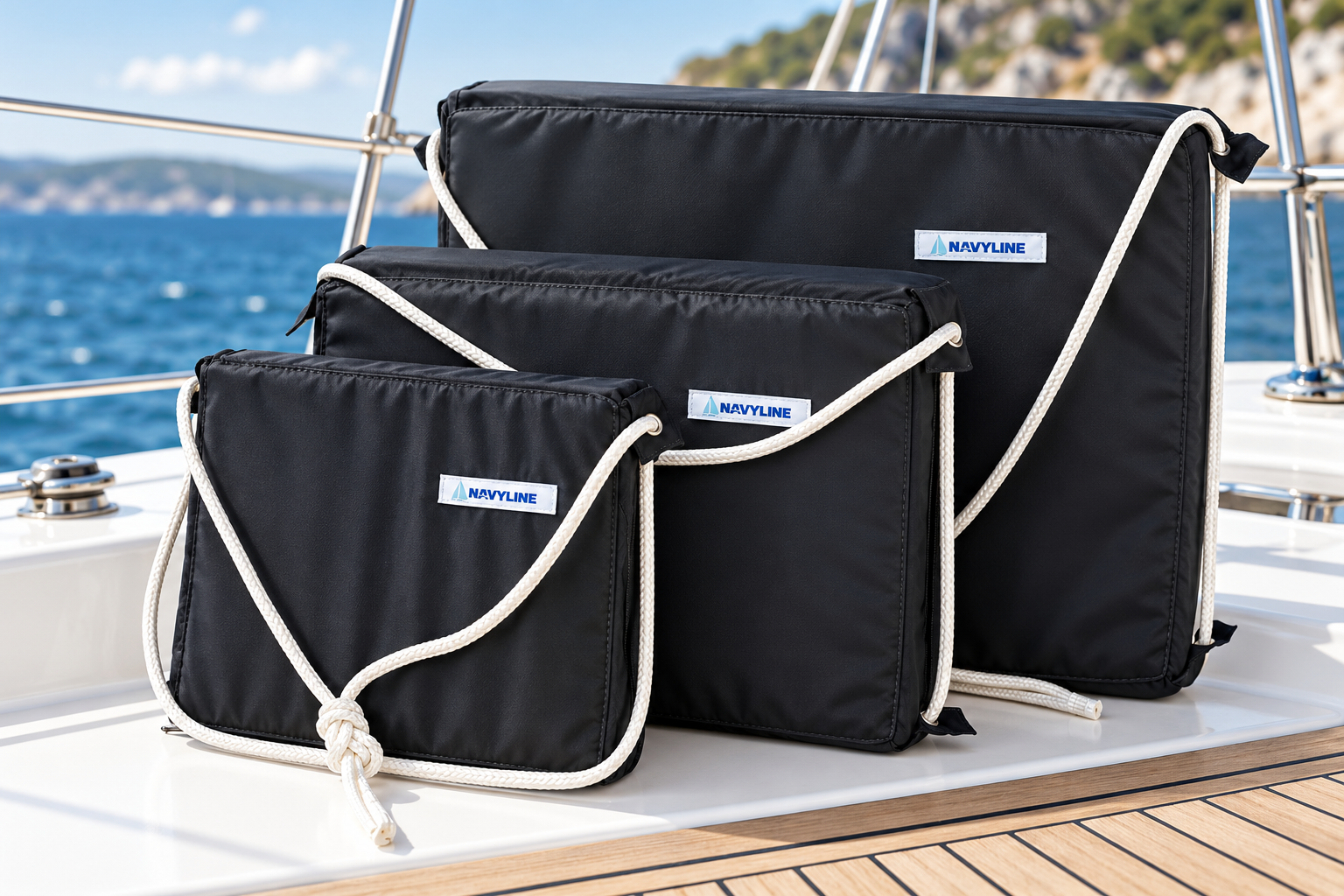 Yachticon Kissenfender mit Nylonbezug, klein (300 x 250 x 60 mm)