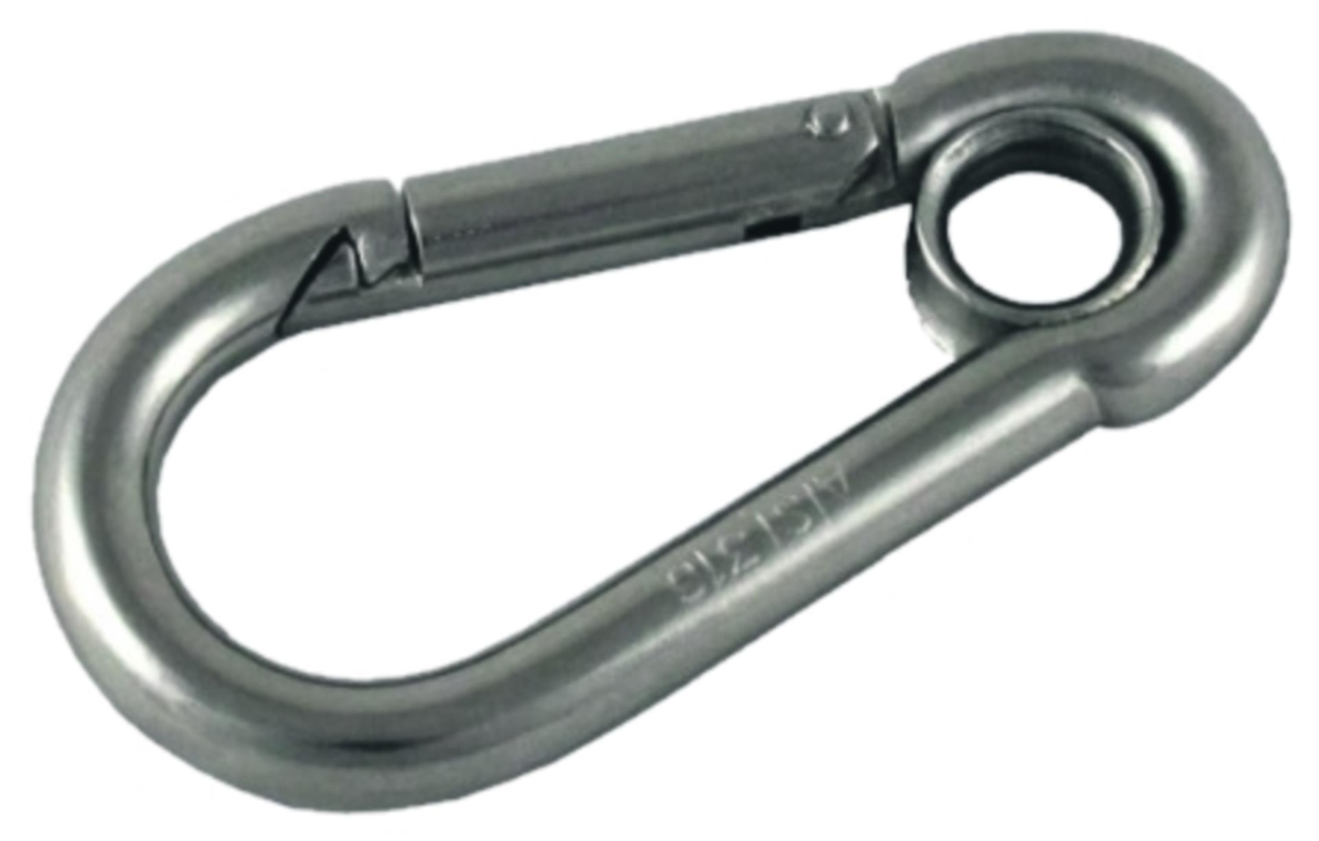 Osculati Karabinerhaken Edelstahl 5 mmØ, 50 mm mit Auge, BL 570 kg Osculati Karabinerhaken Edelstahl 5 mmØ, 50 mm mit Auge, BL 570 kg