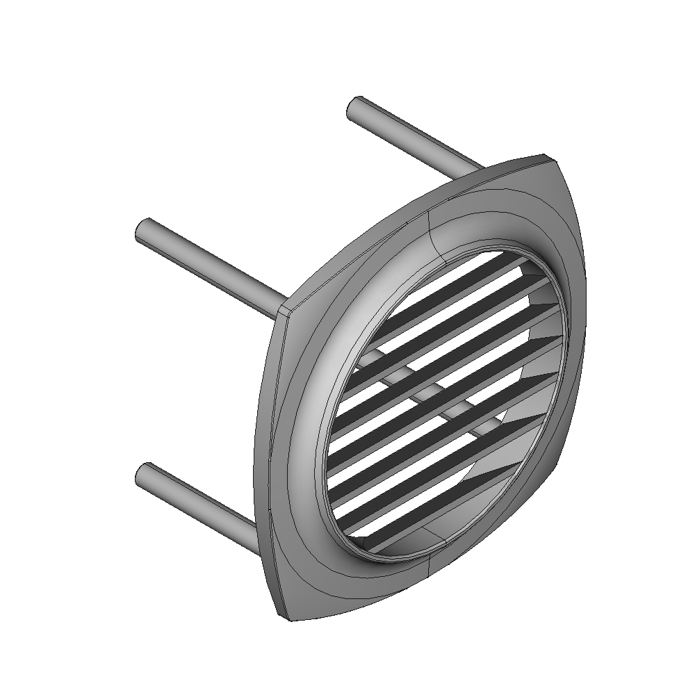 Osculati Edelstahl Lüftungsgitter mit Bolzen, 129 x 129 mm