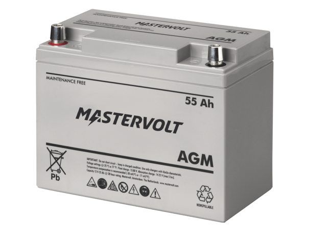Mastervolt AGM Batterie, 55 Ah (257 x 132 x 200 / 207 mm, 17 kg)