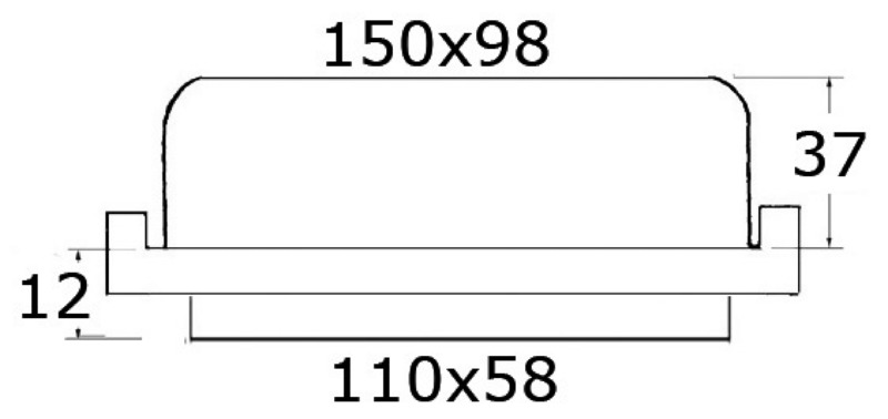 Osculati LED Einbauleuchte Nautic, 150 x 98 x 49 mm