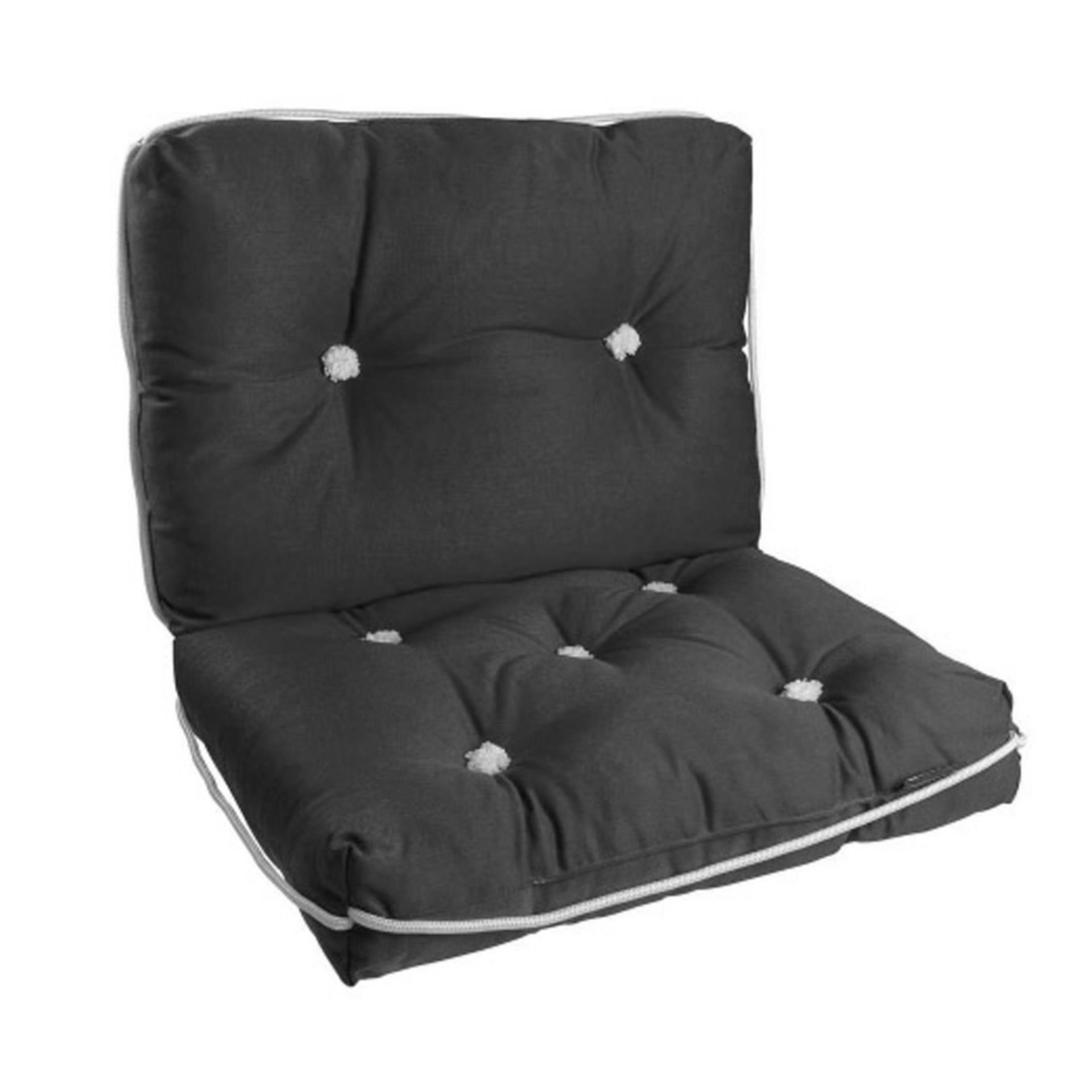 Talamex Kapok Kissen Talamex mit Rückenlehne, dunkelgrau