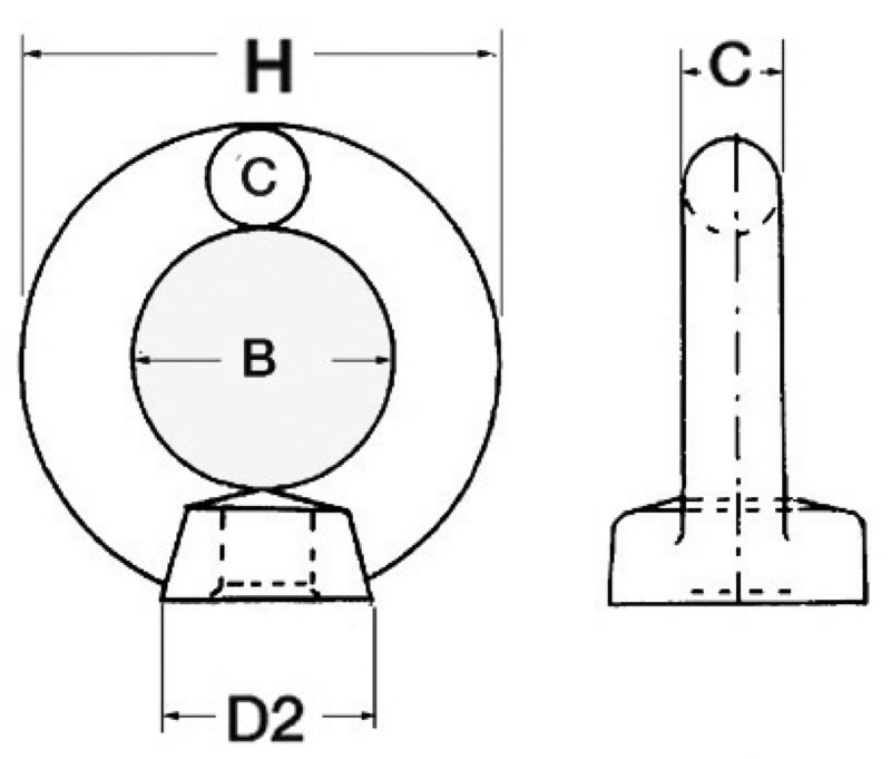 Osculati Ringmutter Edelstahl, 8 mmØ