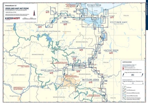 Kartenwerft Binnen Atlas 1, Oder und Haff mit Peene Kartenwerft Binnen Atlas 1, Oder und Haff mit Peene