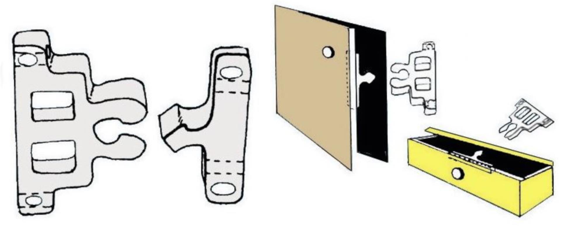 Osculati Halter Kunststoff für Schubladen & kleine Türen (2er Pack)