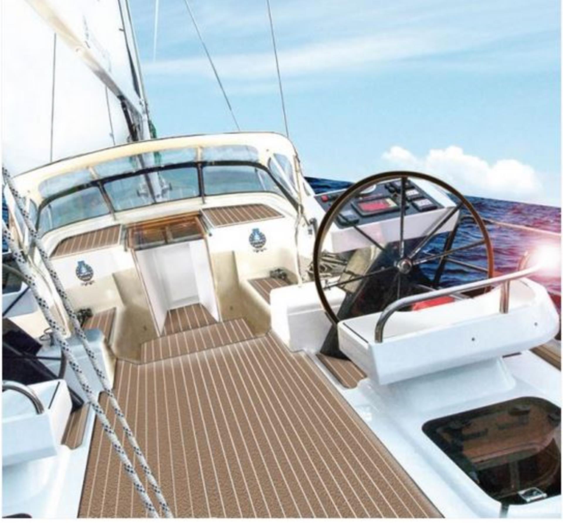 Gisa Tex GISATEX® MARINEFLOOR Antislide Teak-Design, Breite 1,5 m