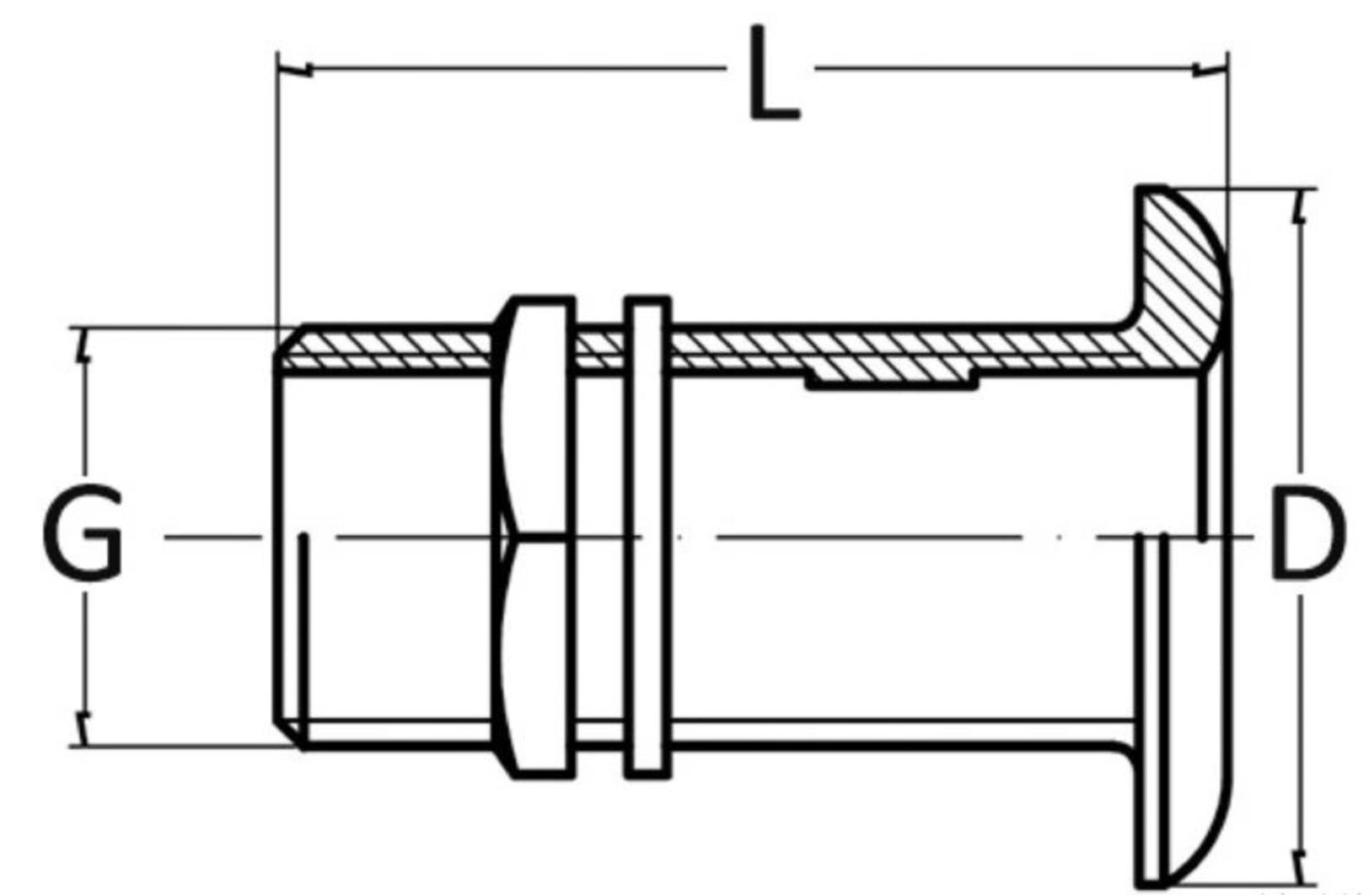 Osculati Gewölbter Borddurchlass Messing Natur 1 ", 33 mm