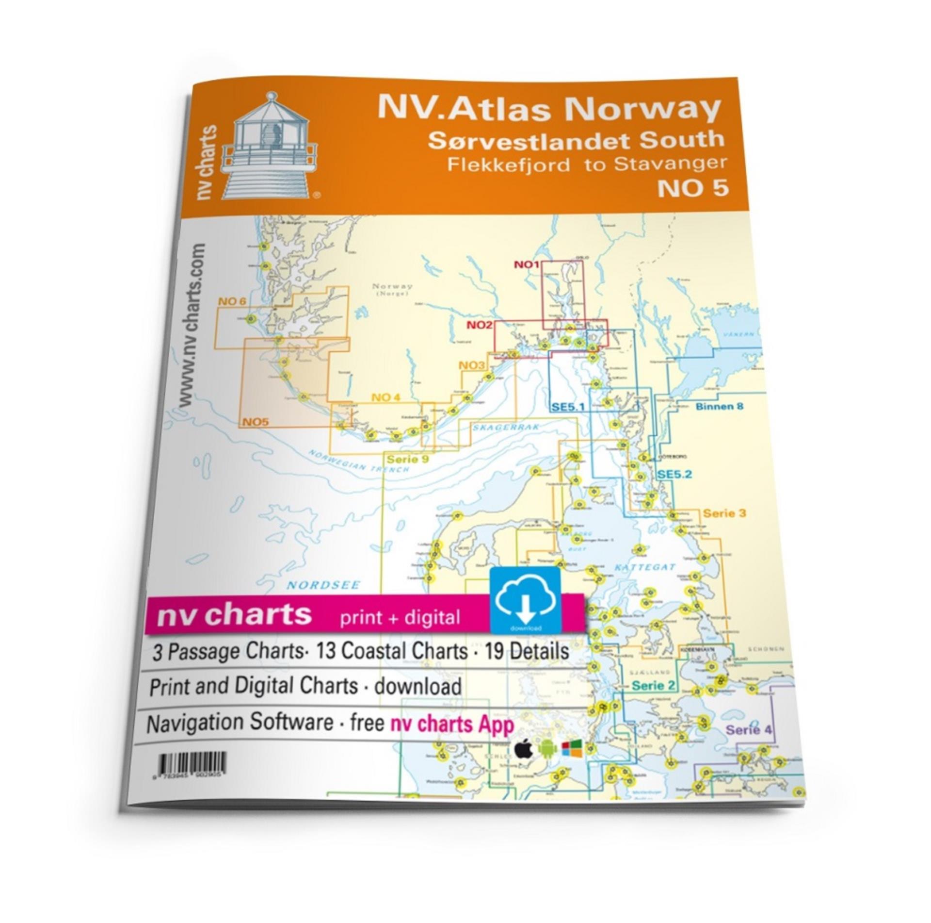 Nautischer Verlag NV Atlas NO5 Sørvestlandet Sør - Flekkefjord til Stavanger 