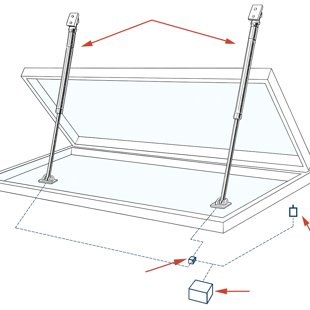 Osculati Elektrischer Lukenheber 677 mm, Hub 300 mm - 120 kg