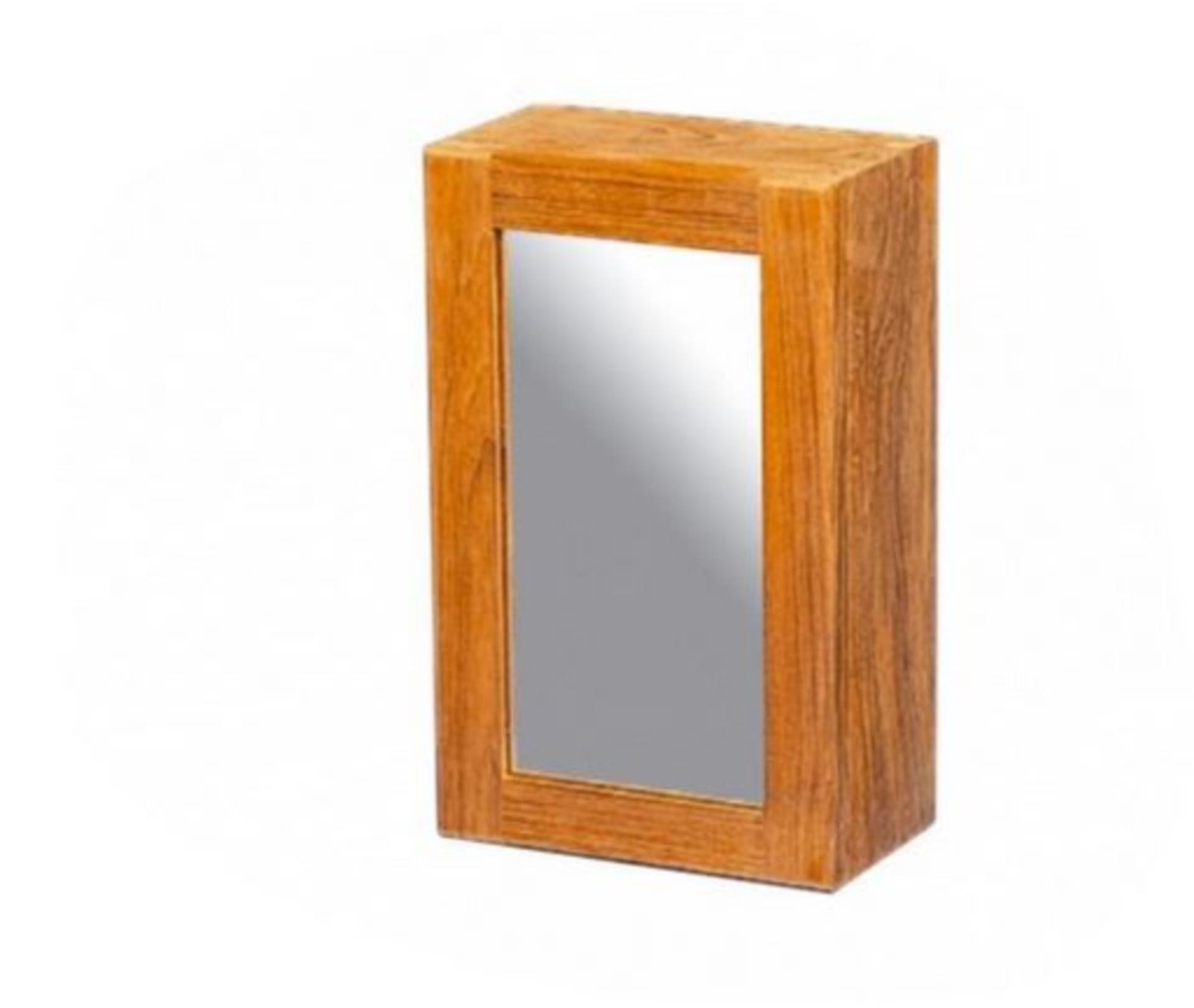 ARC Marine Teakschrank groß mit Spiegel, 33 x 45,5 x 11,5 cm