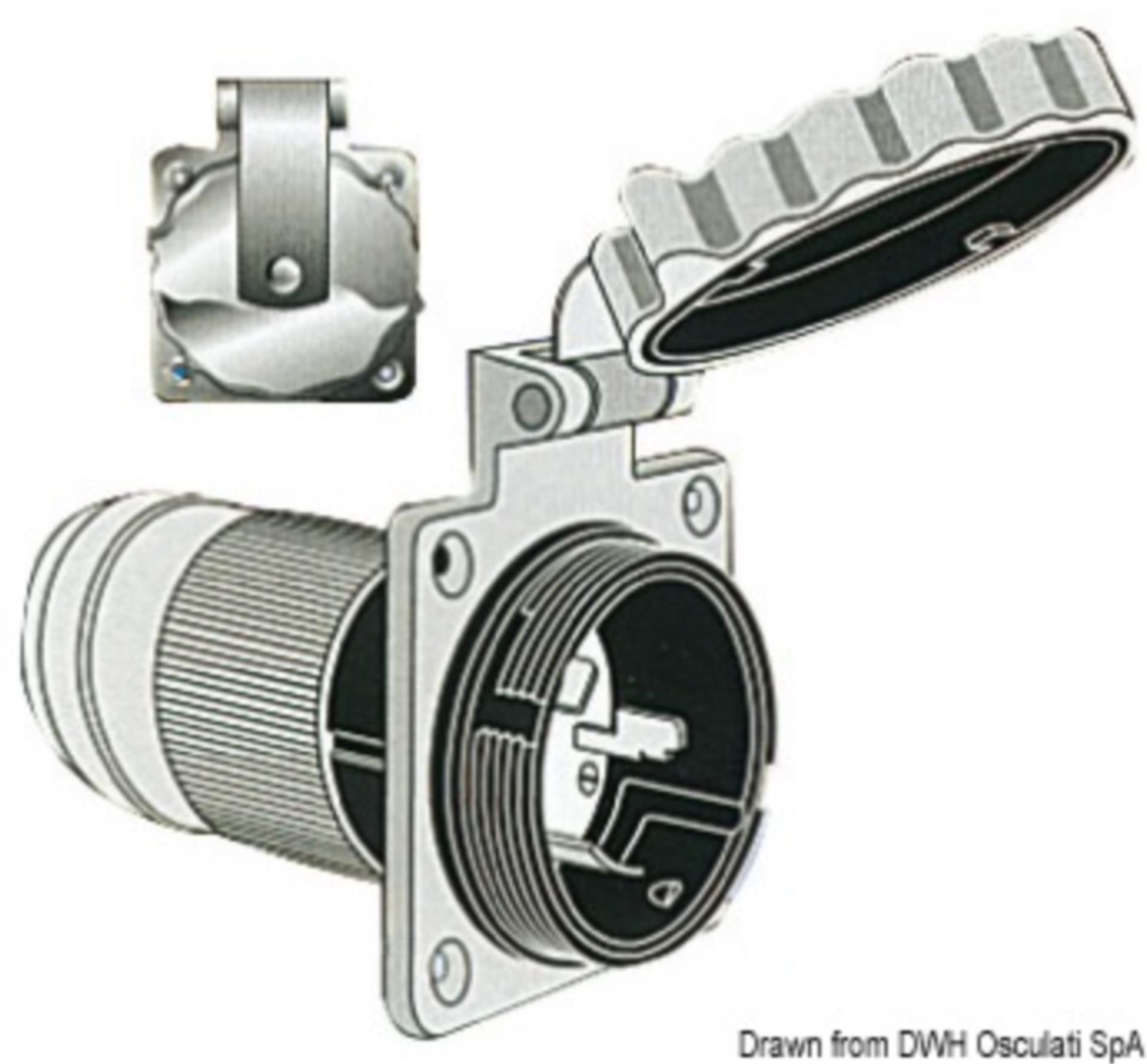 Marinco Steckdose Edelstahl, 32 A Marinco Steckdose Edelstahl, 32 A