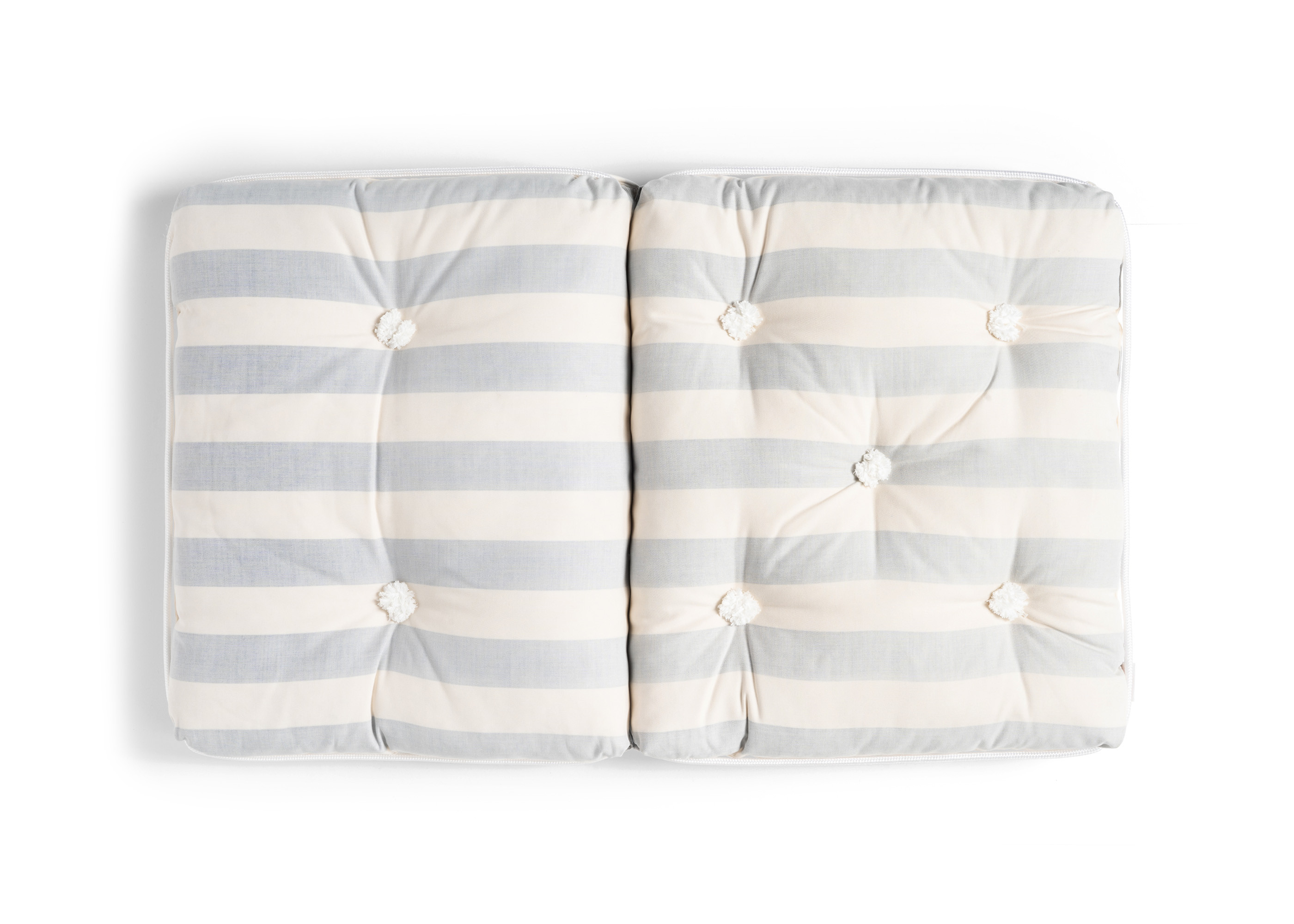 Talamex Kapok-Doppelsitzkissen Vintage / Blau / breit gestreift