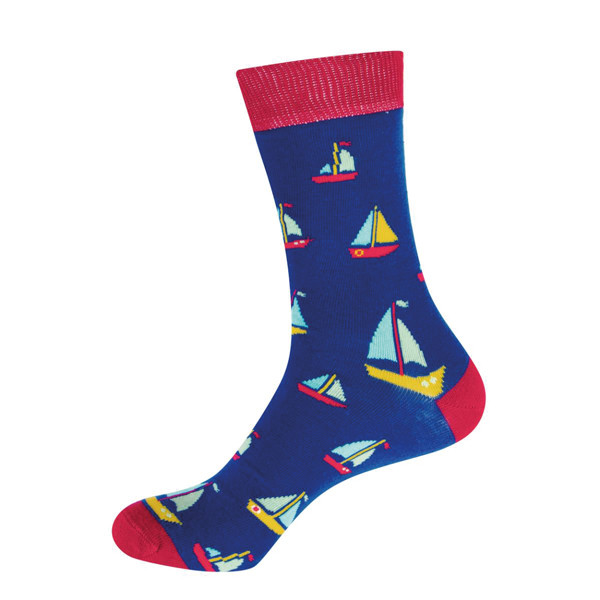 Gotthardt Maritime Socken, Segelboot blau