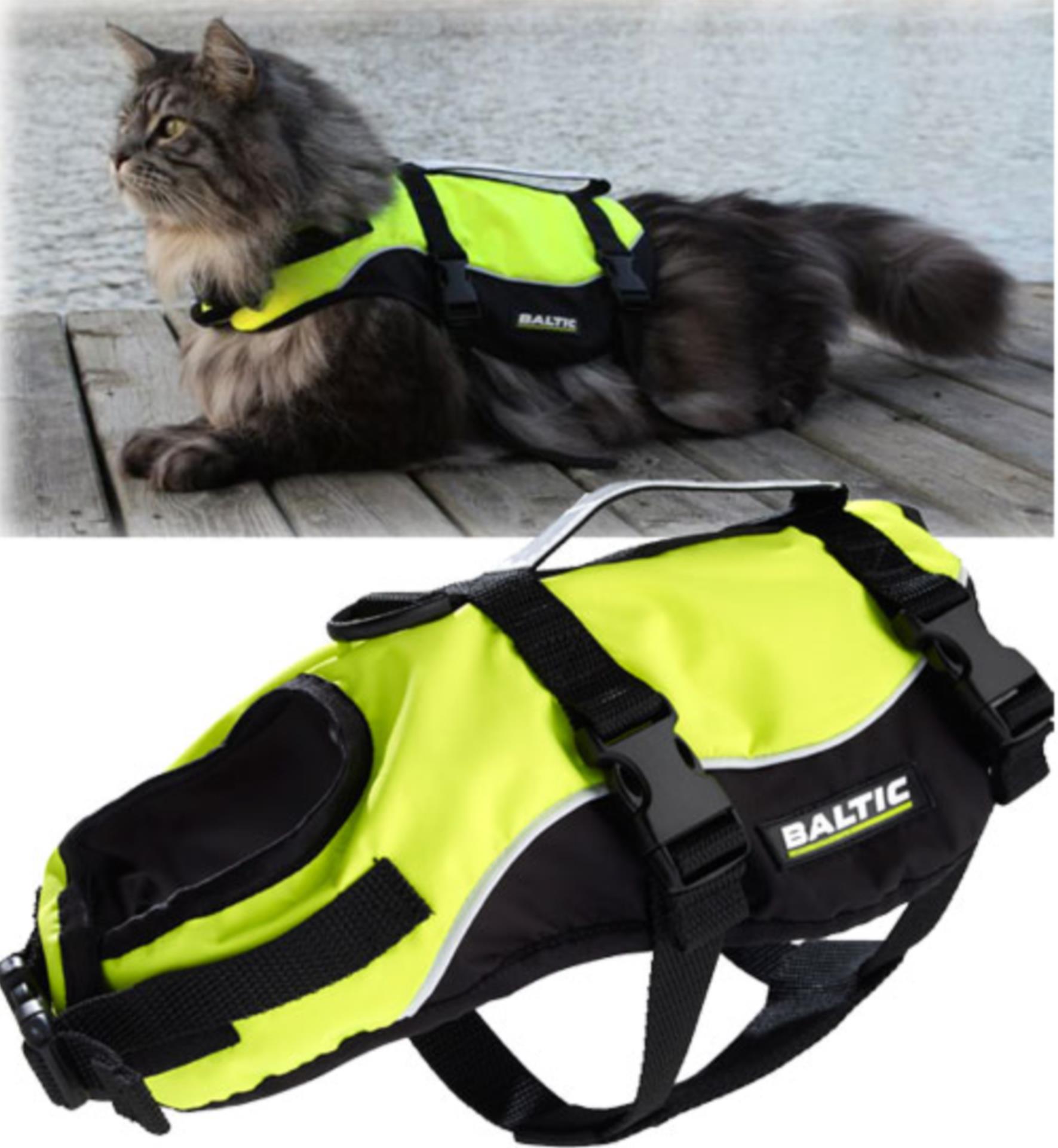 BALTIC Katzen Rettungsweste MAJA neongelb / schwarz, 3 - 7 kg